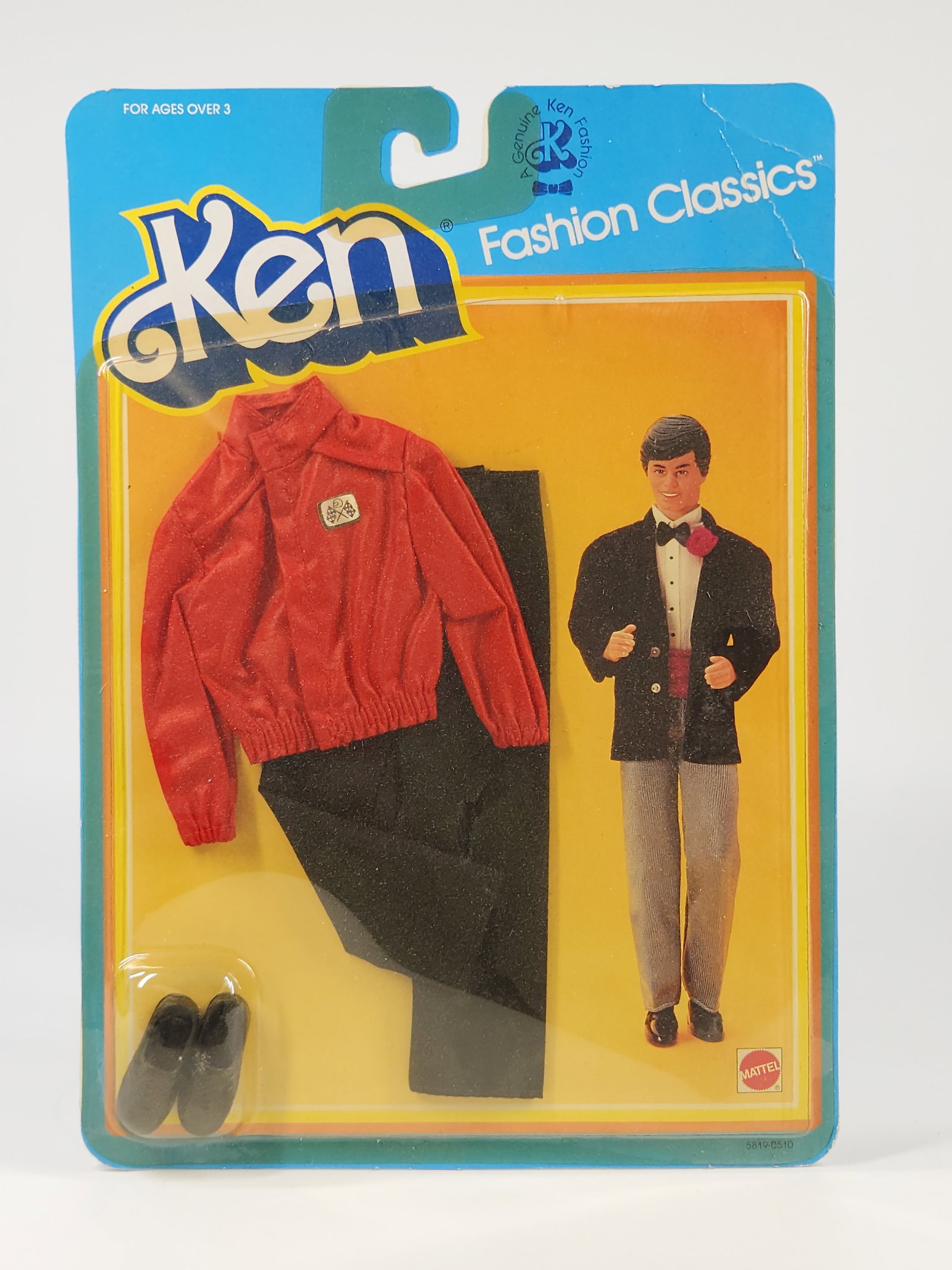 MATTEL KEN FASHION CLASSICS OUTFIT NIP: REMAINS NEW IN PACKAGE, PACKAGING SHOWING SOME WEAR.