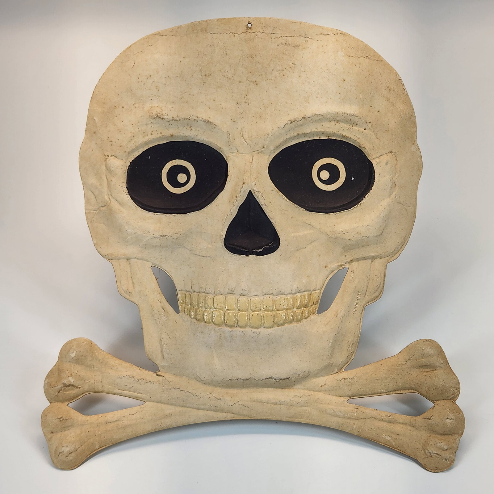 ANTIQUE GERMAN SKULL CROSSBONES DECORATION (1 of 2)