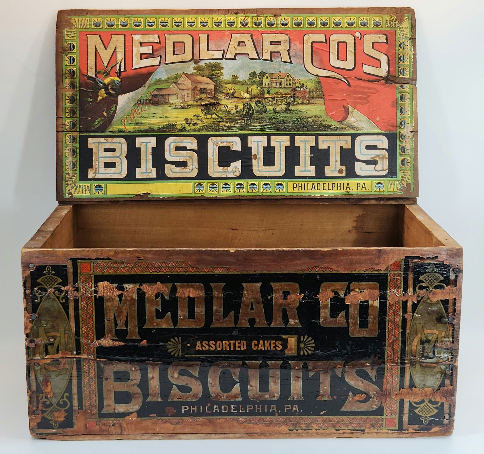 A.J. MEDLAR CO. ADVERTISING WOOD BOX (1 of 6)