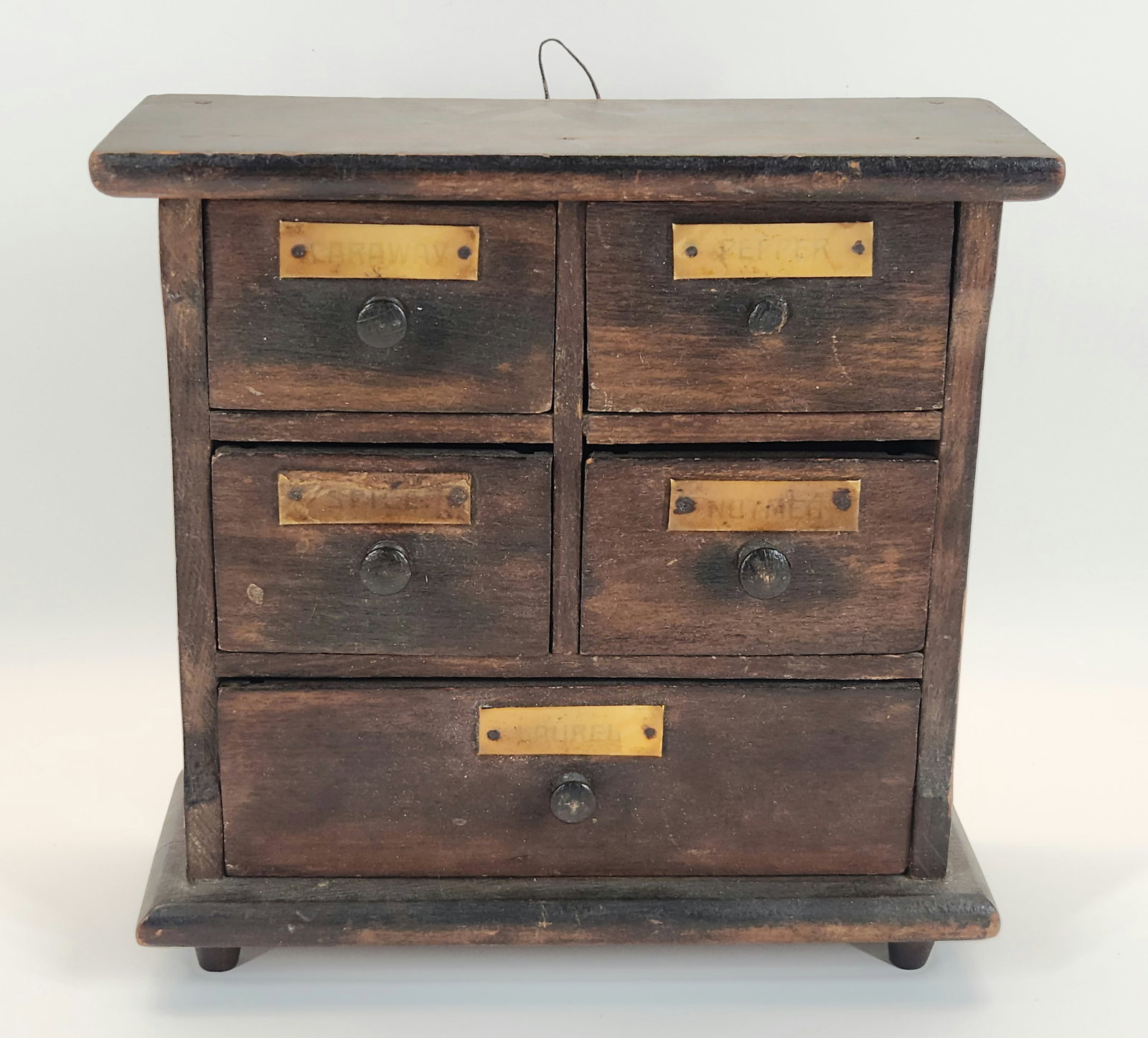 ANTIQUE MINIATURE SPICE RACK (1 of 5)