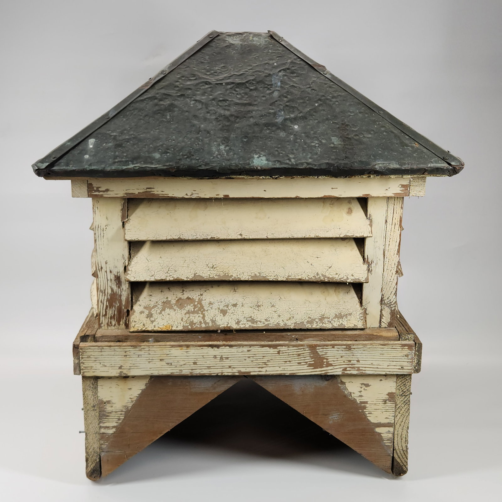 ANTIQUE COPPER & WOOD WEATHERVANE CUPOLA (1 of 3)