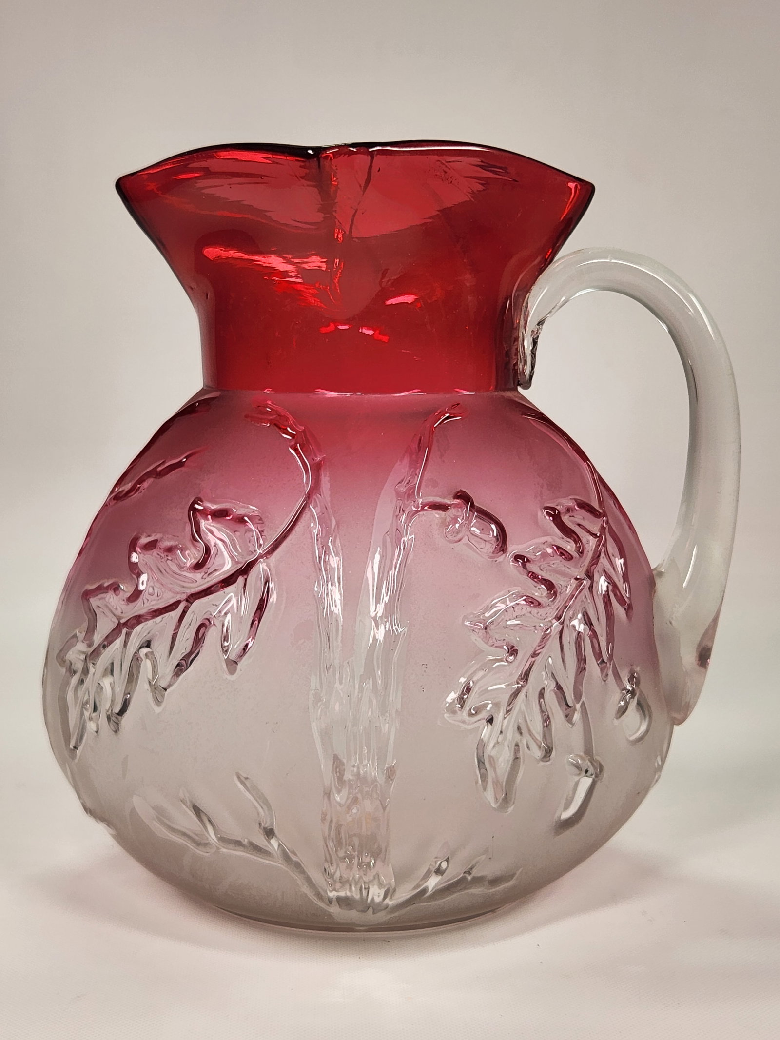 VICTORIAN RUBINA ROYAL OAK WATER PITCHER (1 of 4)