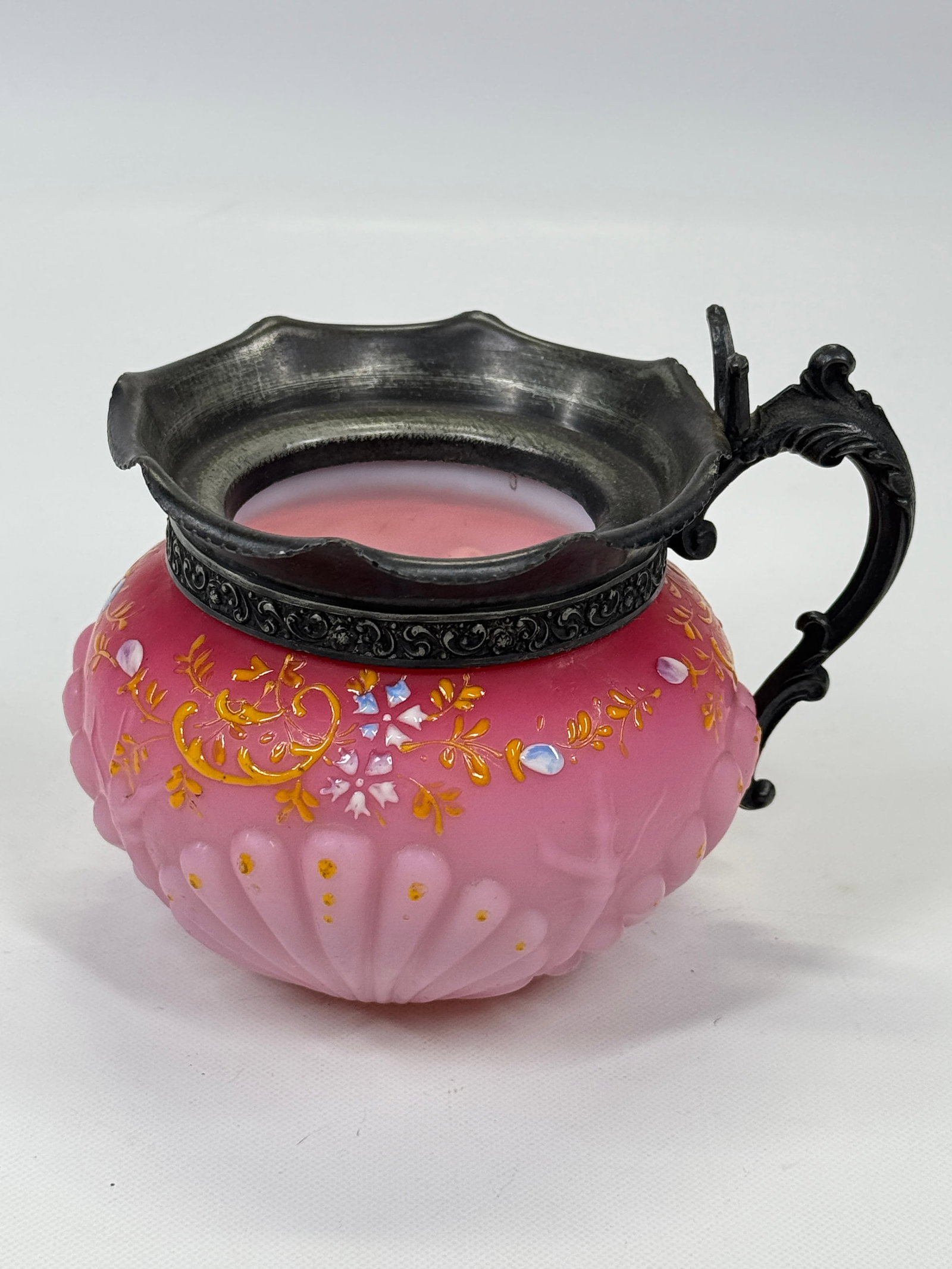 VICTORIAN SATIN SHELL & SEAWEED SHAVING MUG (1 of 7)