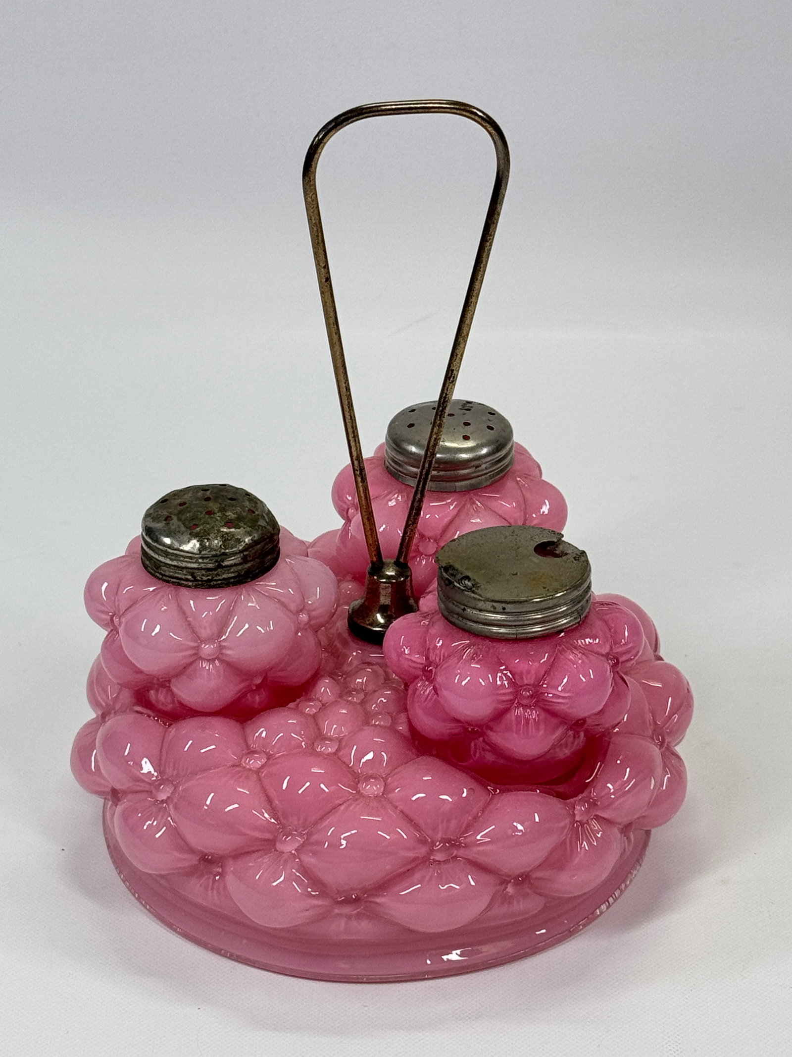 VICTORIAN PINK CASED GUTTATE CONDIMENT SET (1 of 7)