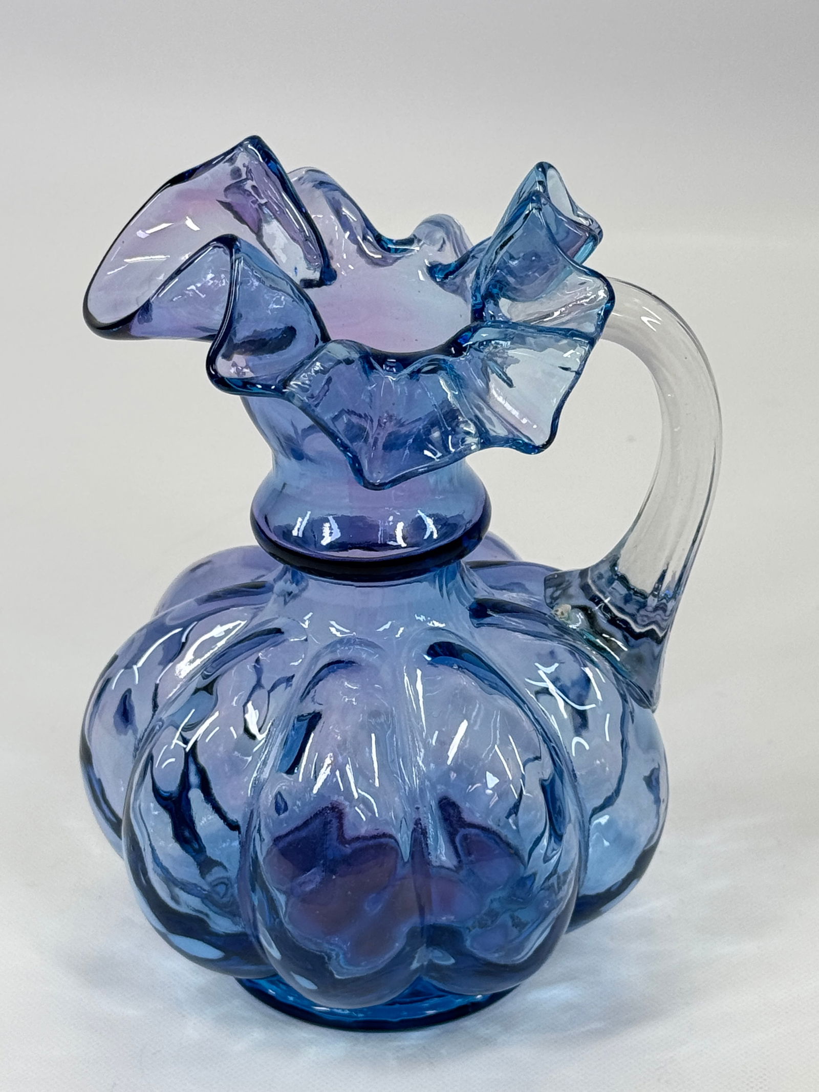 1942 FENTON MULBERRY 5 1/2" JUG PITCHER - RARE: REMAINS IN EXCELLENT CONDITION, NO CHIPS OR CRACKS.