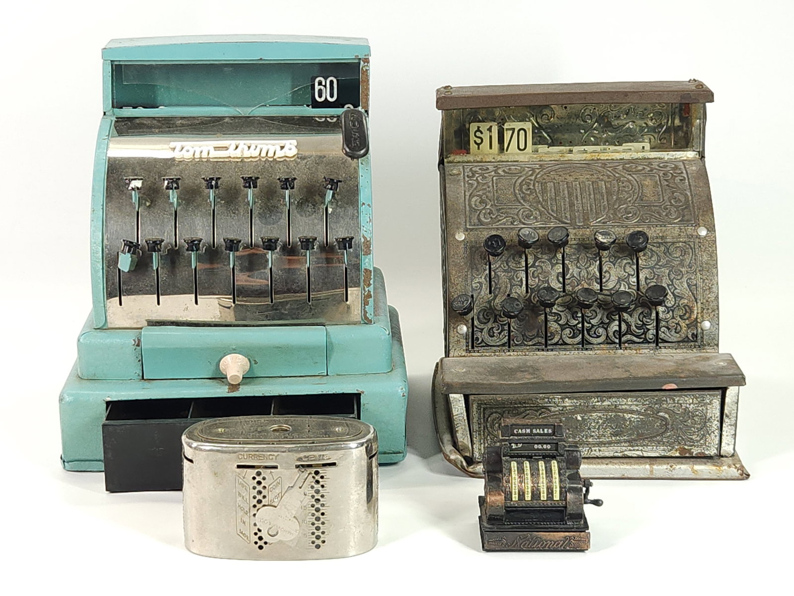 4) VINTAGE TOY BANKS, CASH REGISTERS (1 of 7)