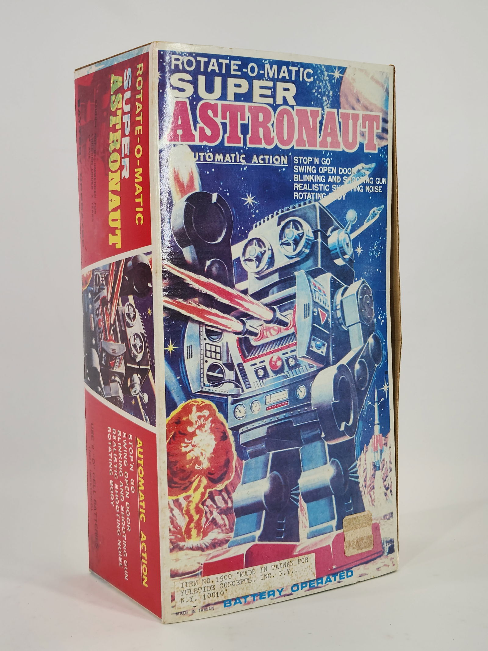 JAPAN BATTERY OP ROTATE-O-MATIC SUPER ASTRONAUT ROBOT W/ BOX (1 of 5)