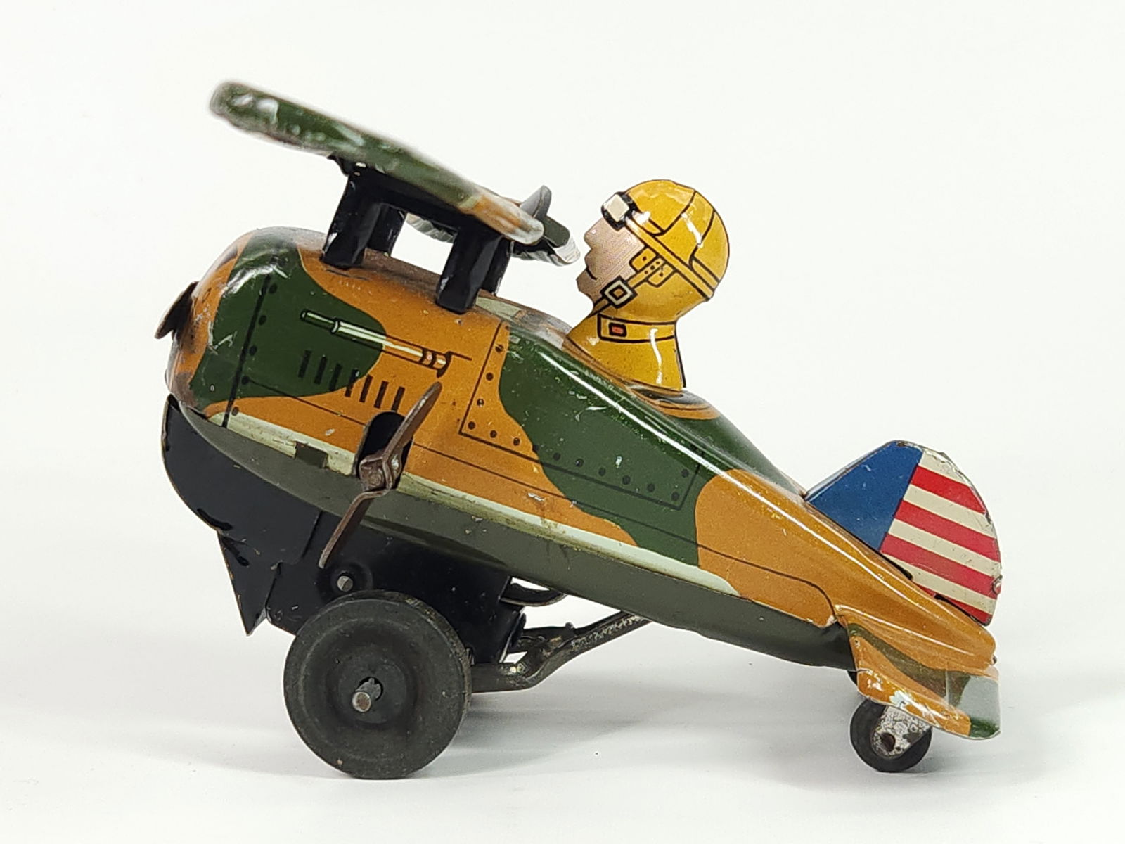 MARX TIN WIND UP ROLL OVER AIRPLANE (1 of 4)