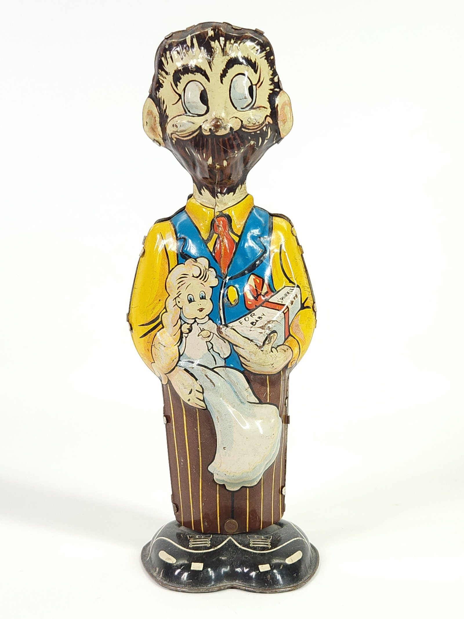 MARX TIN LITHO WIND UP B.O. PLENTY: REMAINS IN GOOD CONDITION, SHOWING SOME TYPICAL WEAR. WIND UP MECHANISM WORKS.