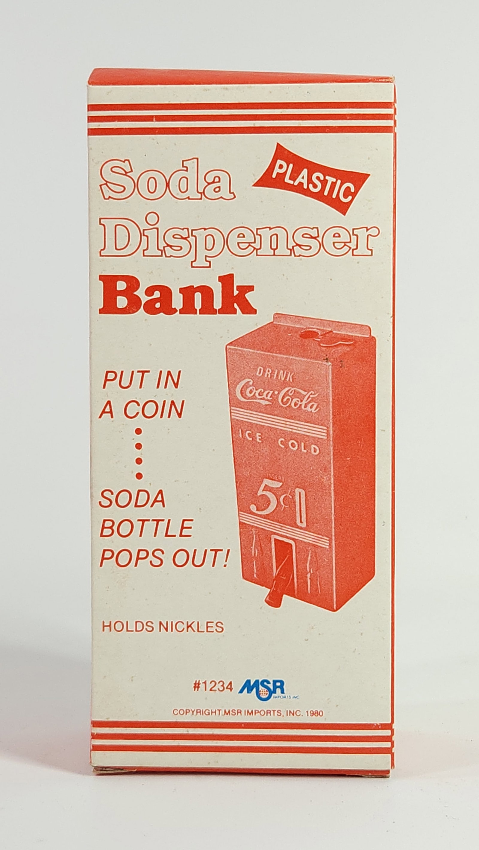 1980 COCA COLA PLASTIC SODA DISPENSER BANK (1 of 3)