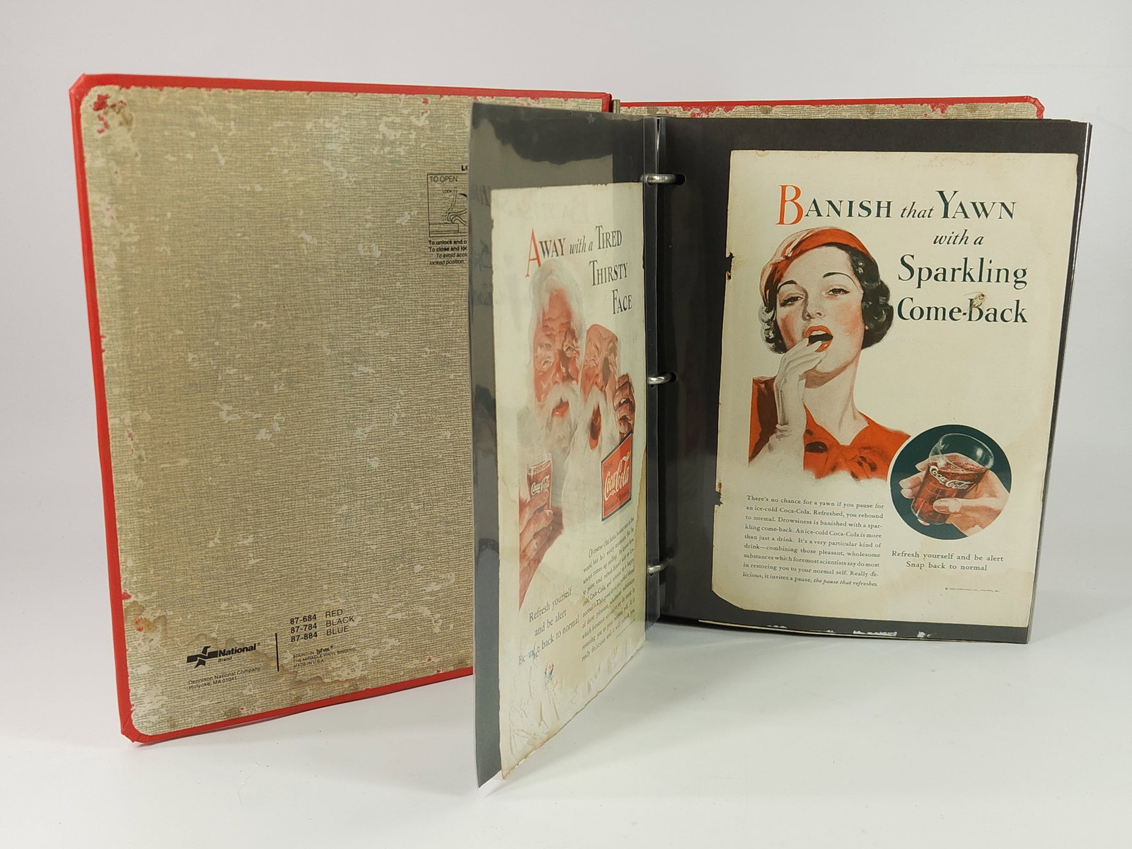 BINDER FULL OF COCA COLA ADVERTISEMENTS: ALL REMAIN IN GOOD CONDITION. ALL IN SLEEVES