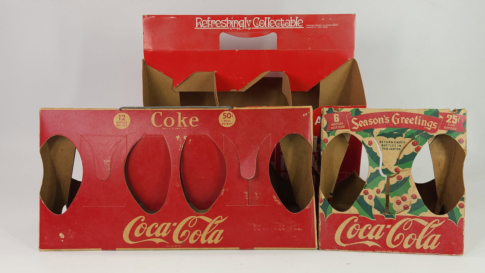 3) VINTAGE CARDBOARD COCA COLA CARRIERS (1 of 5)