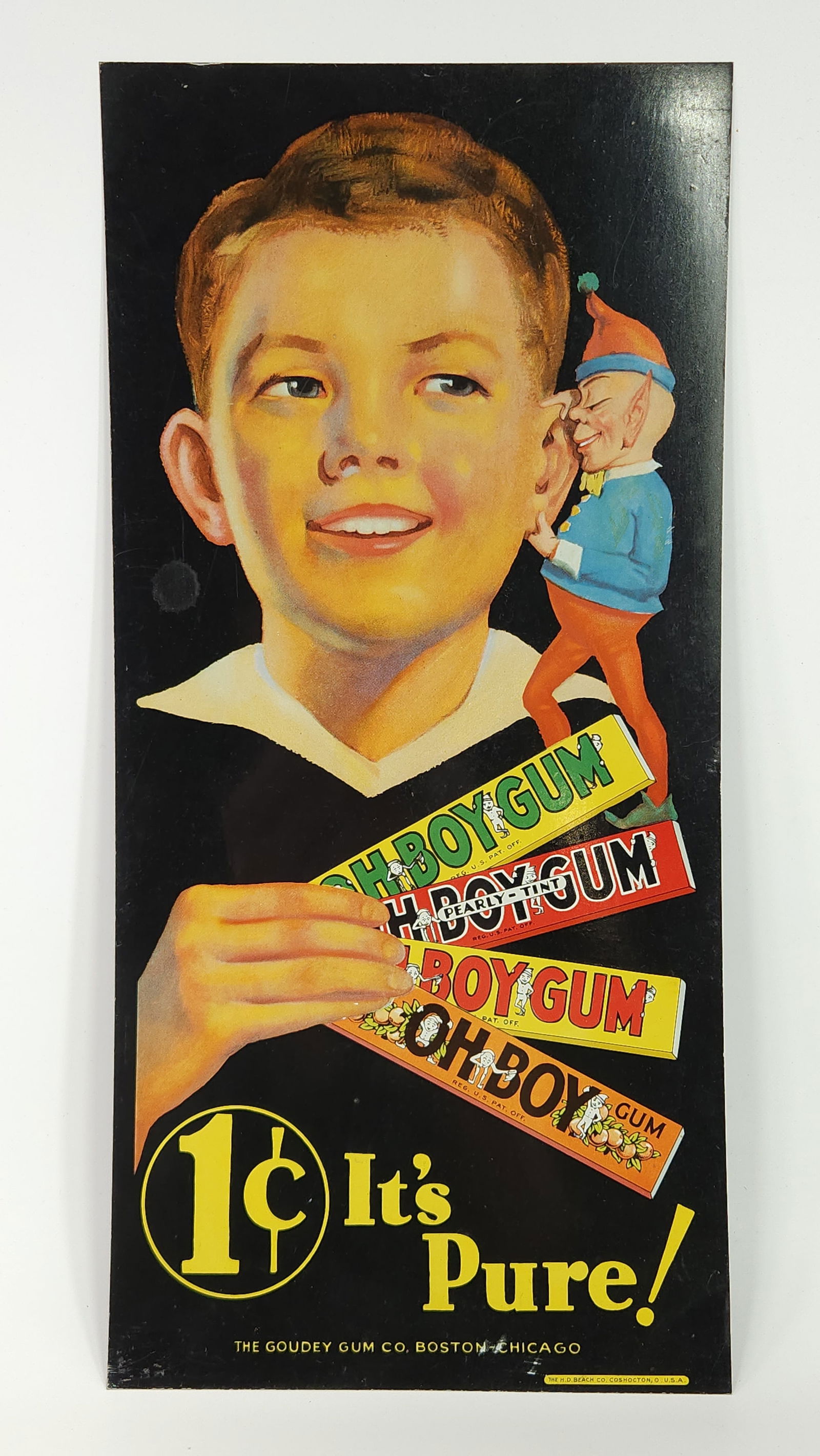 1920'S METAL GOUDEY GUM. CO OH BOY ADVERTISING SIGN (1 of 6)