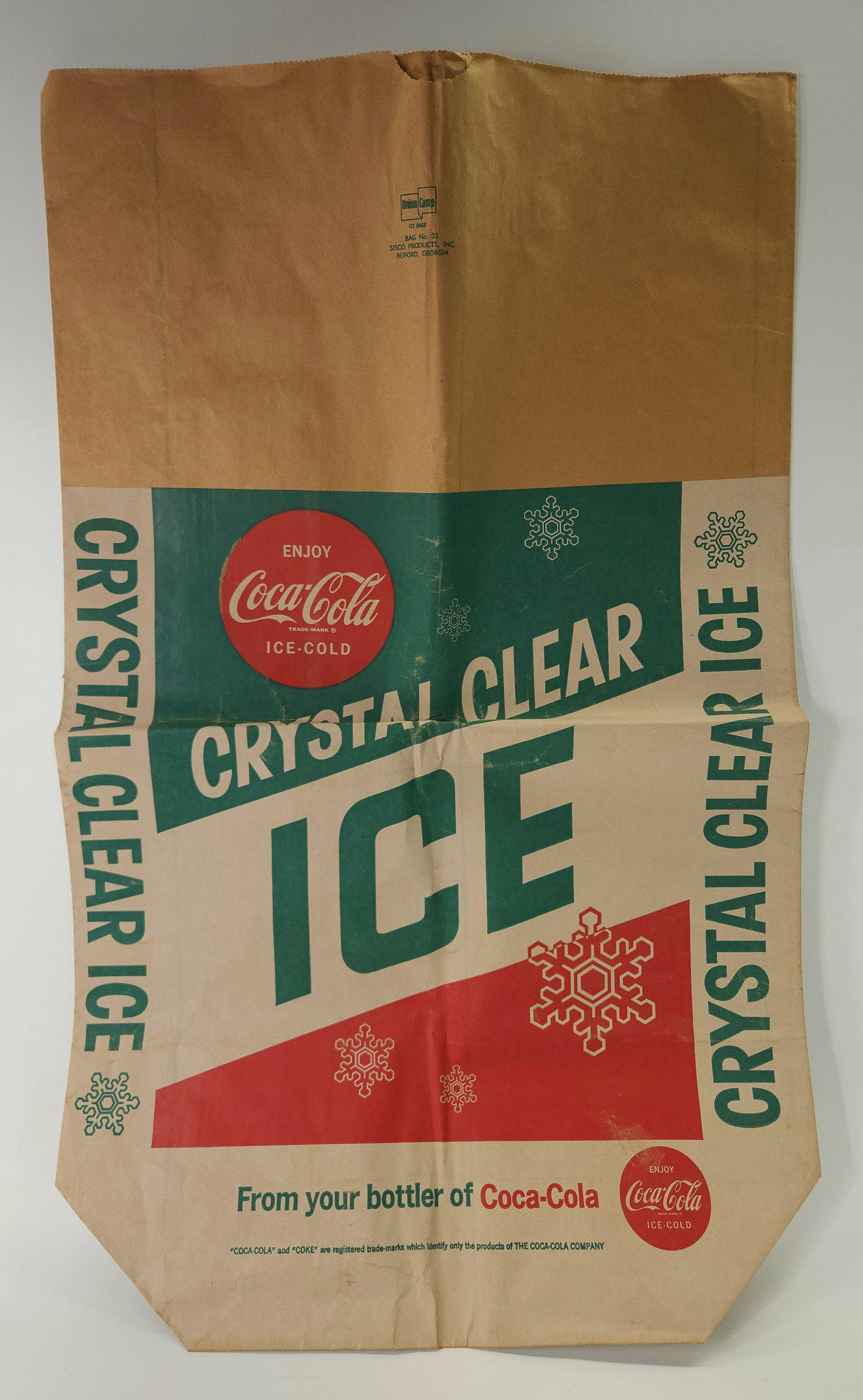 VINTAGE COCA COLA CRYSTAL CLEAR ICE BAG: REMAINS IN VERY GOOD UNUSED CONDITION.