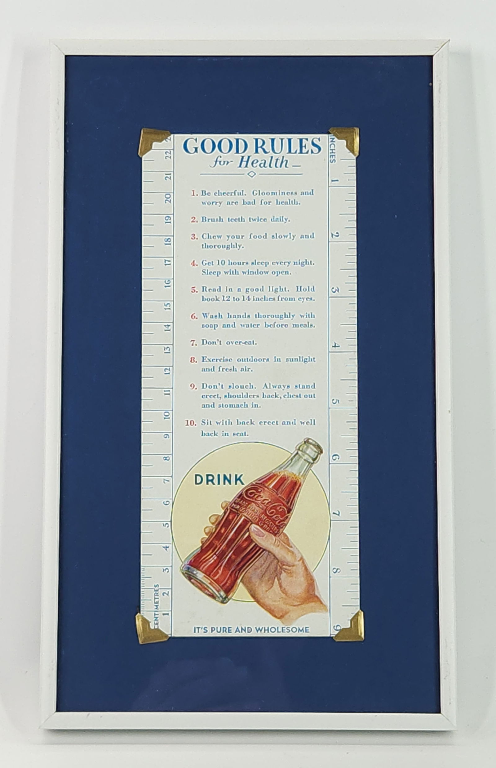 EARLY COCA COLA GOOD RULES FOR HEALTH CHART (1 of 3)