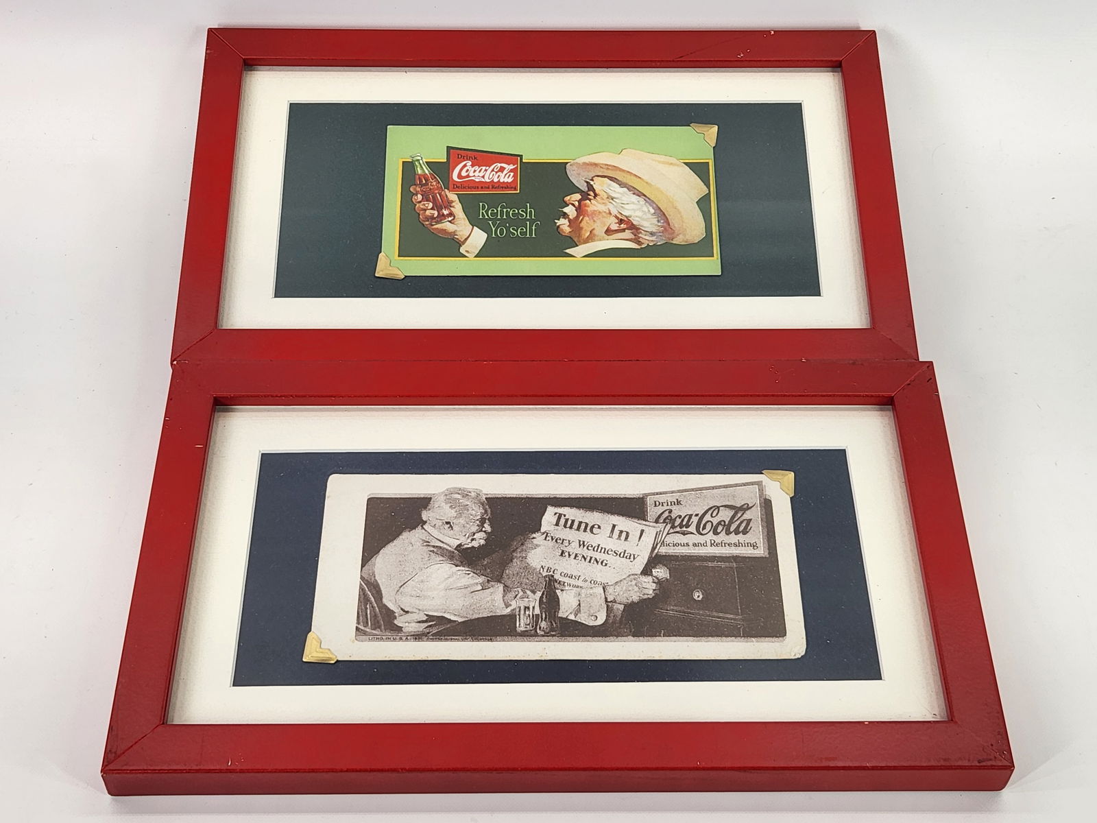 2) ANTIQUE COCA COLA INK BLOTTERS - FRAMED (1 of 4)