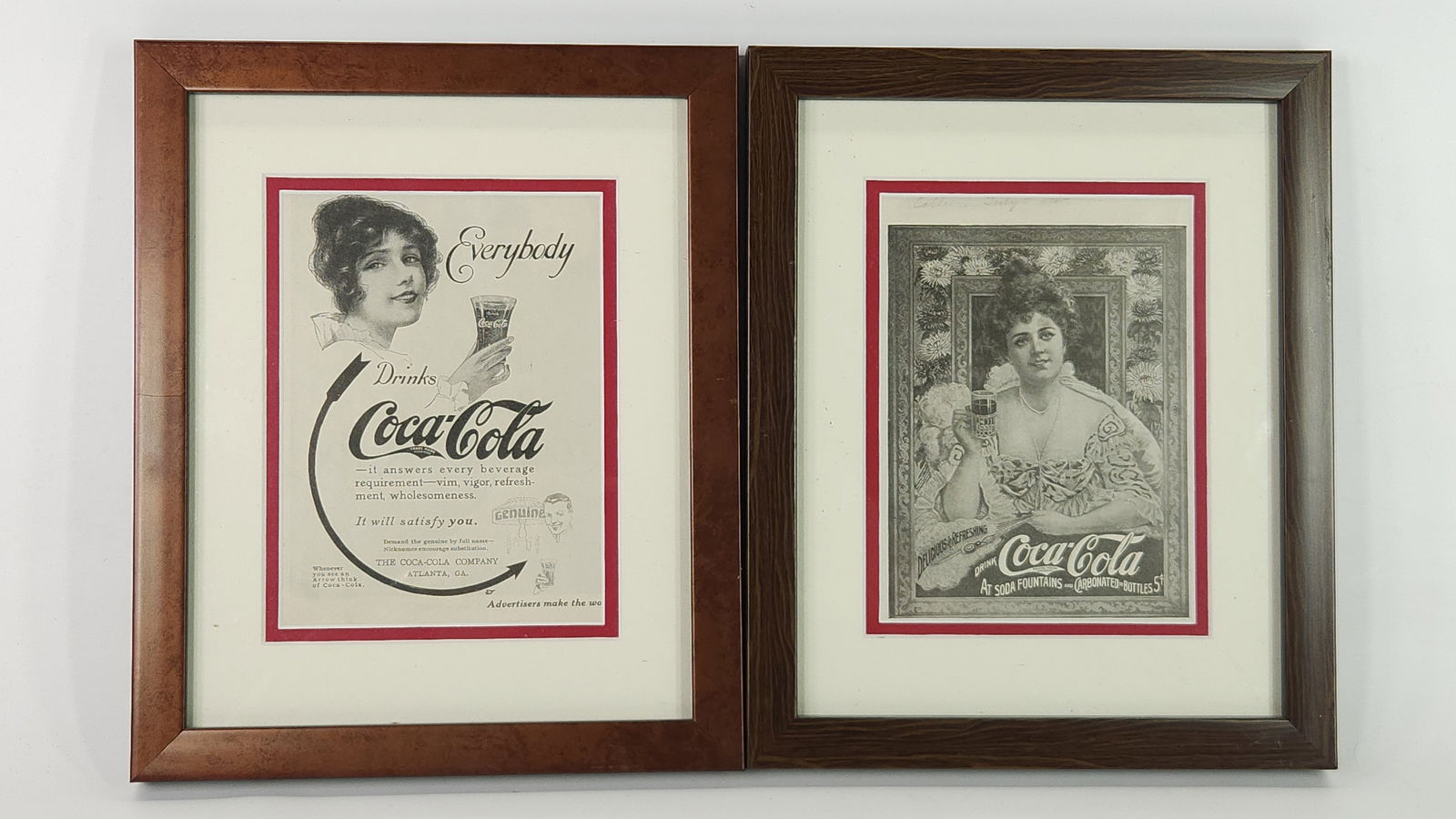 2) ANTIQUE COCA COLA ADVERTISEMENTS FRAMED (1 of 4)