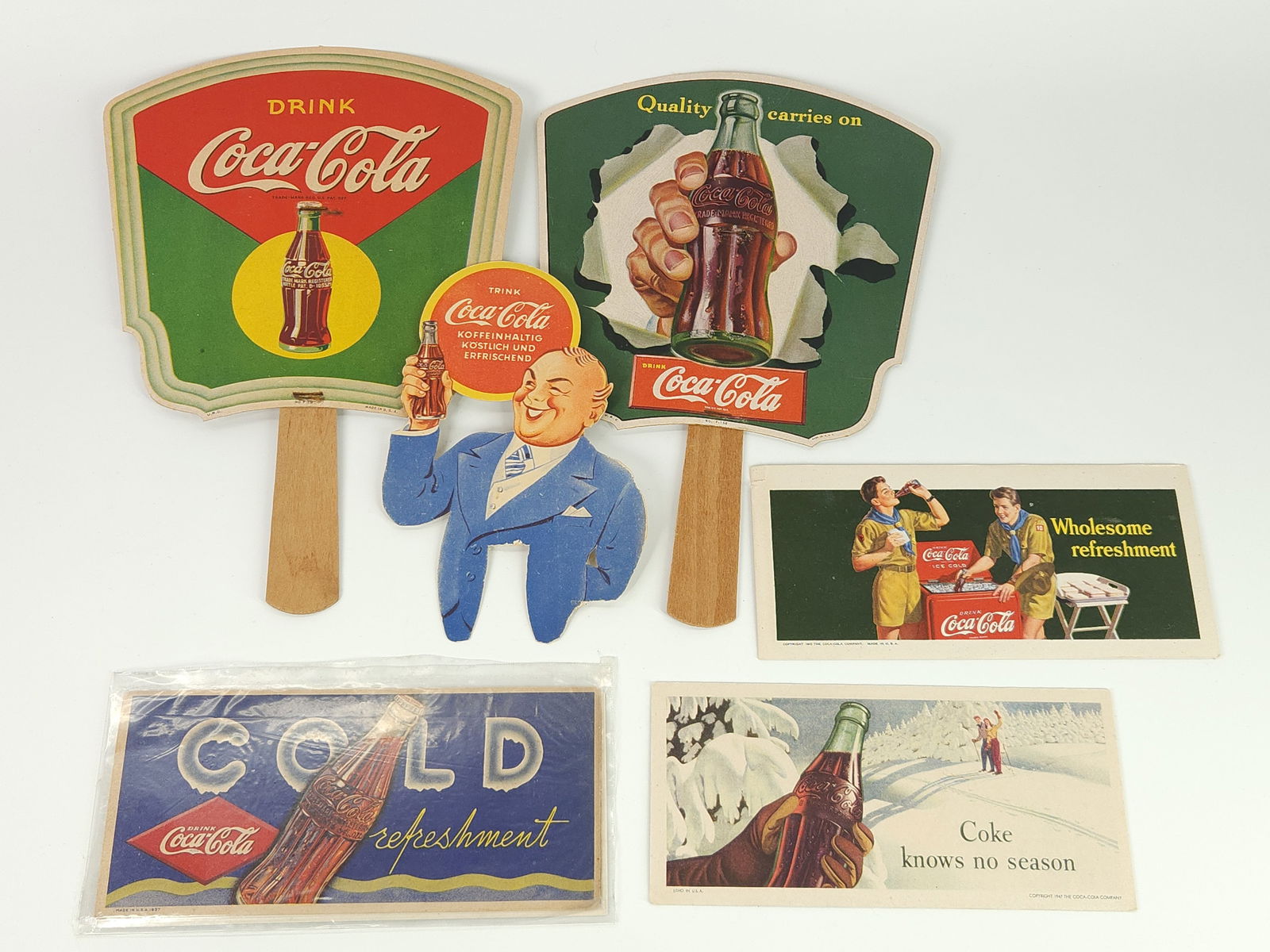 COCA COLA - INK BLOTTERS, FANS, TOPPER (1 of 9)