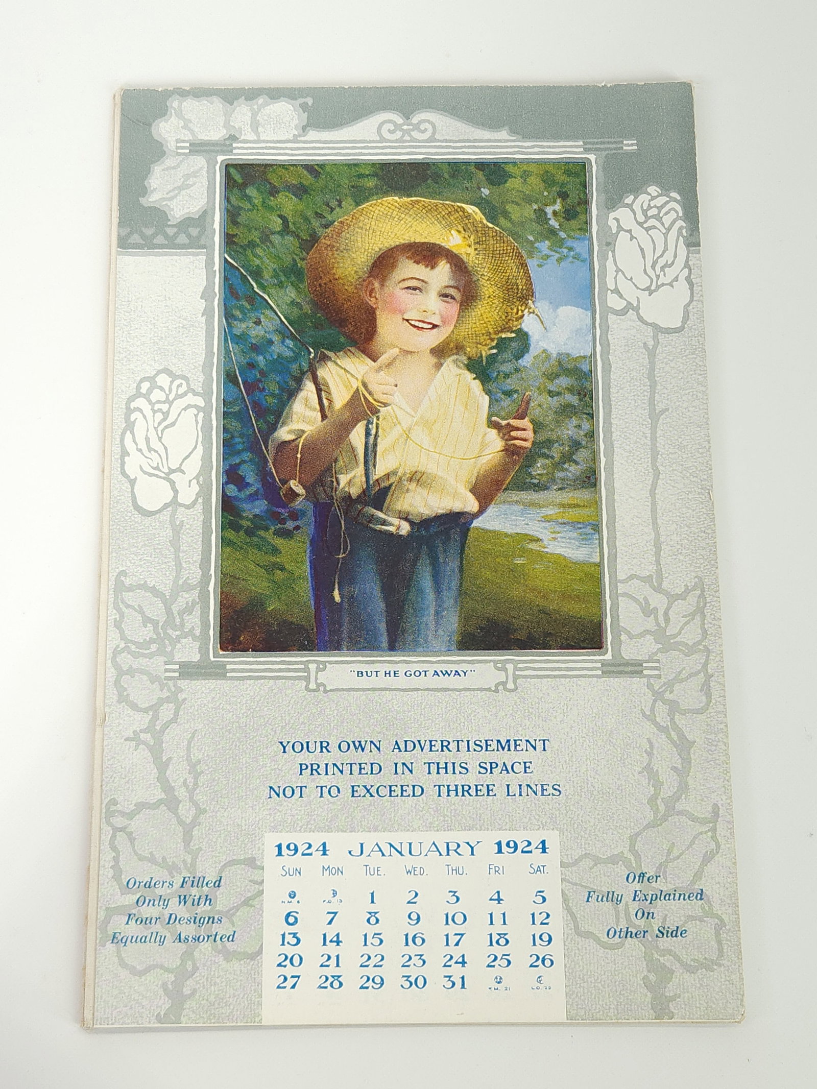 1924 WRIGLEY JR. CO. CALENDAR OFFER: REMAINS IN VERY GOOD CLEAN CONDITION.