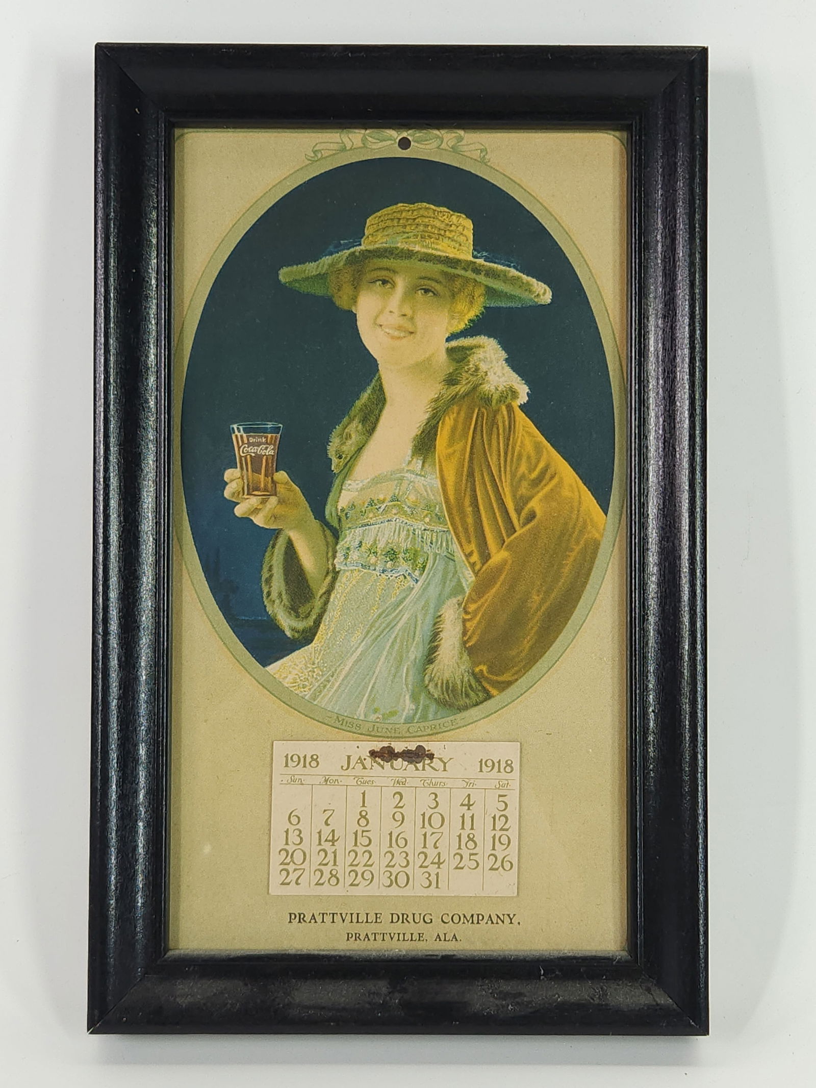 1918 PRATTVILLE DRUG CO. COCA COLA CALENDAR (1 of 4)