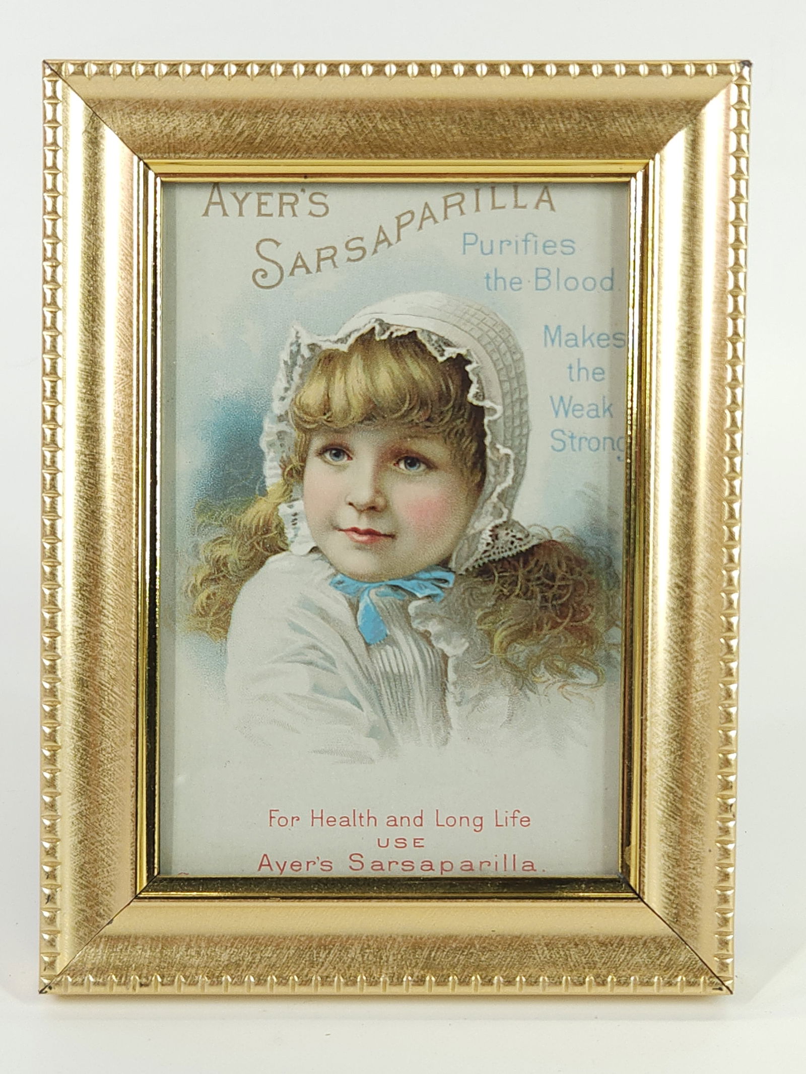ANTIQUE AYER'S SARSAPARILLA TRADE CARD FRAMED (1 of 2)
