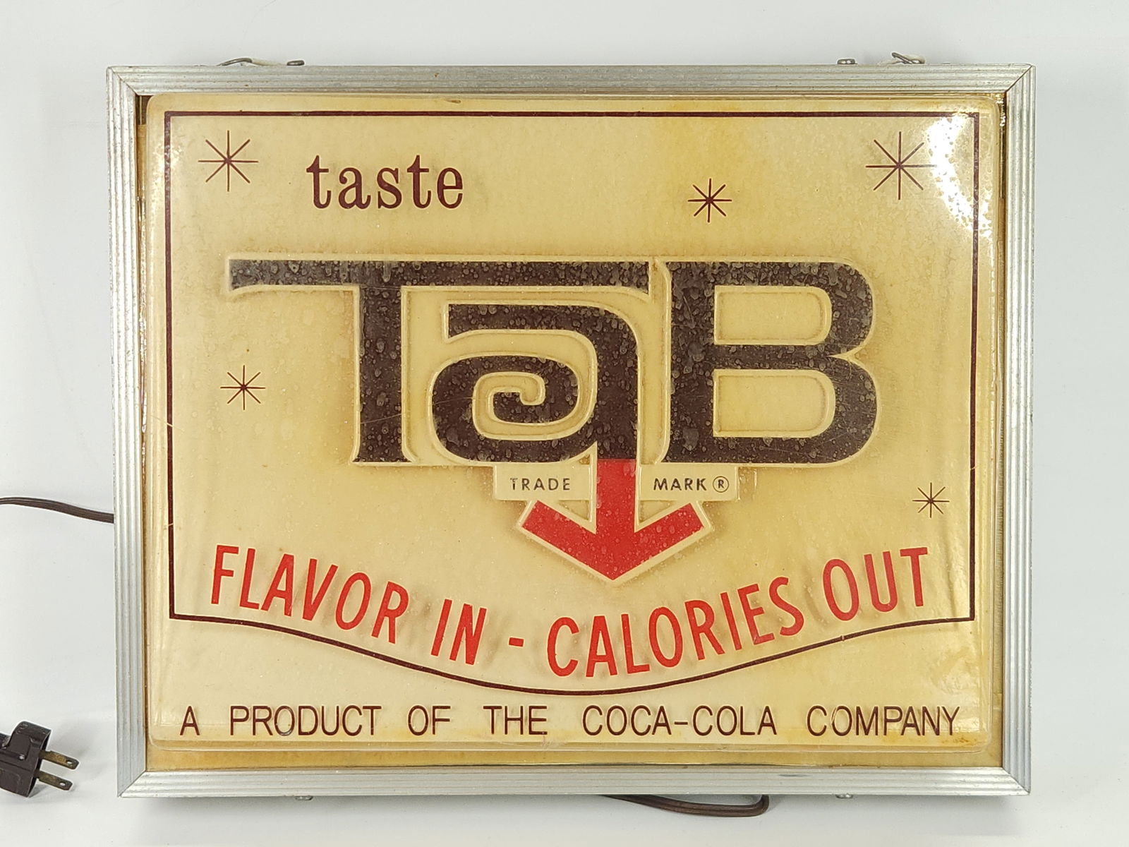 VINTAGE COCA COLA TAB SODA LIGHTED SIGN (1 of 4)