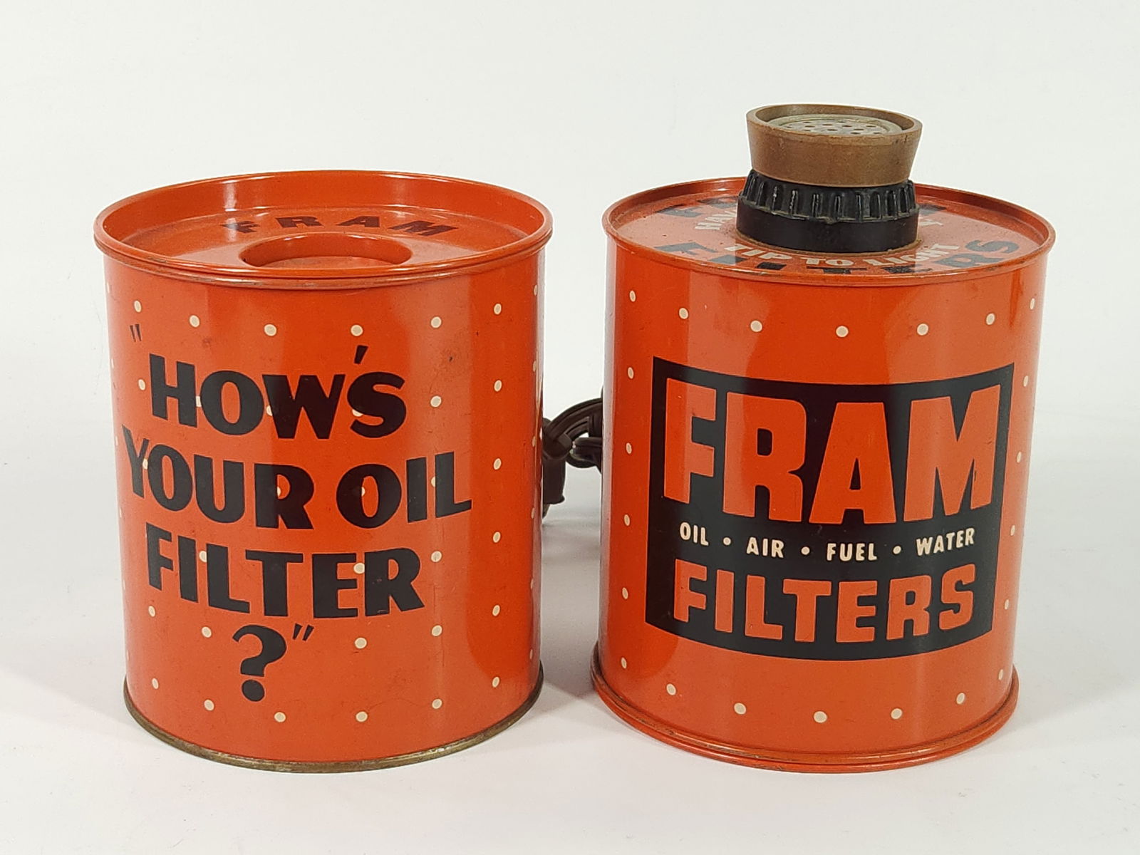 VINTAGE FRAM OIL FILTER ASHTRAY & LIGHTER SET (1 of 4)