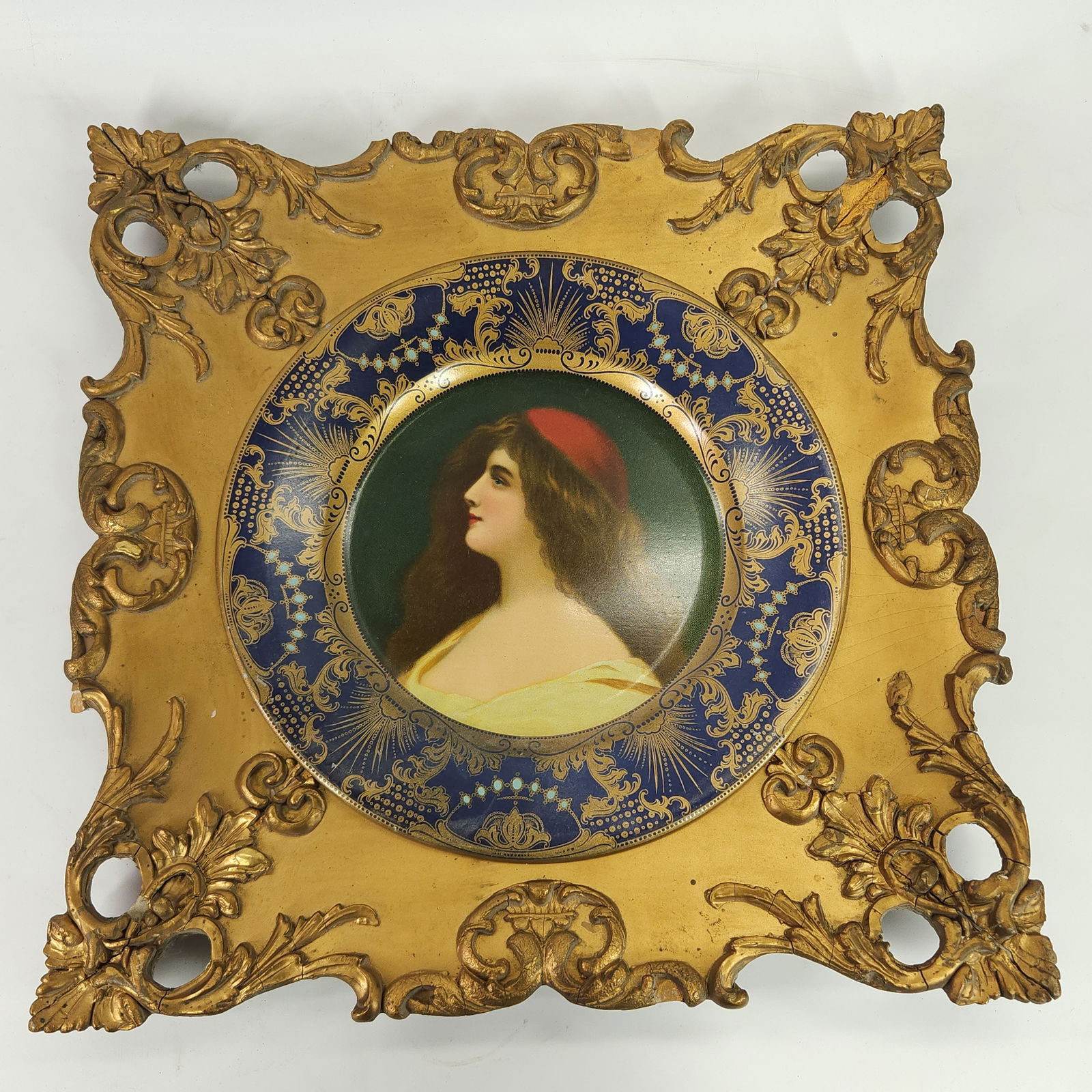 ANTIQUE TIN LITHO COCA COLA VIENNA ART PLATE FRAMED (1 of 10)