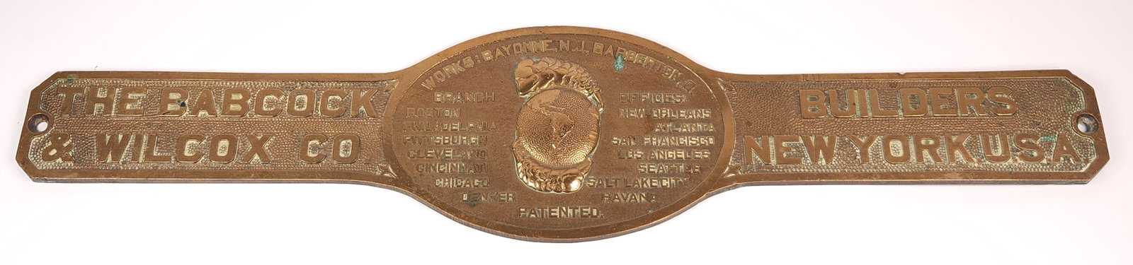 THE BABCOCK & WILCOX CO. BUILDERS NY USA BRASS SIGN (1 of 5)