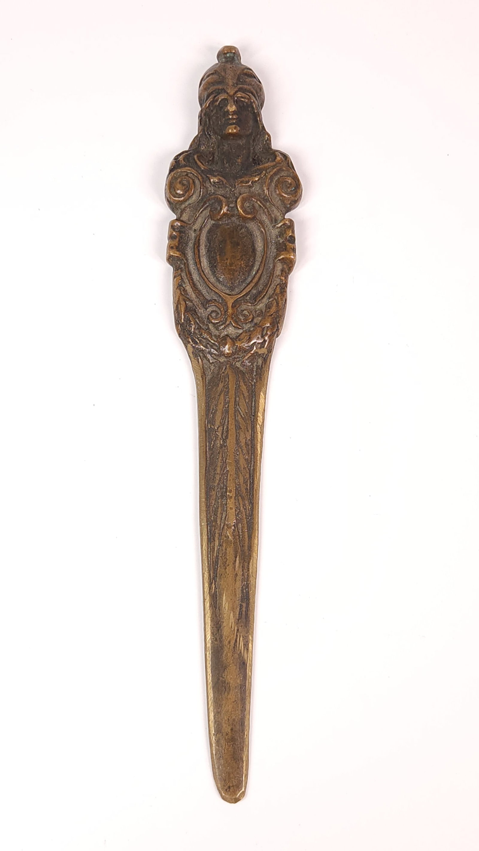 ANTIQUE CAST BRONZE FIGURAL LETTER OPENER (1 of 3)