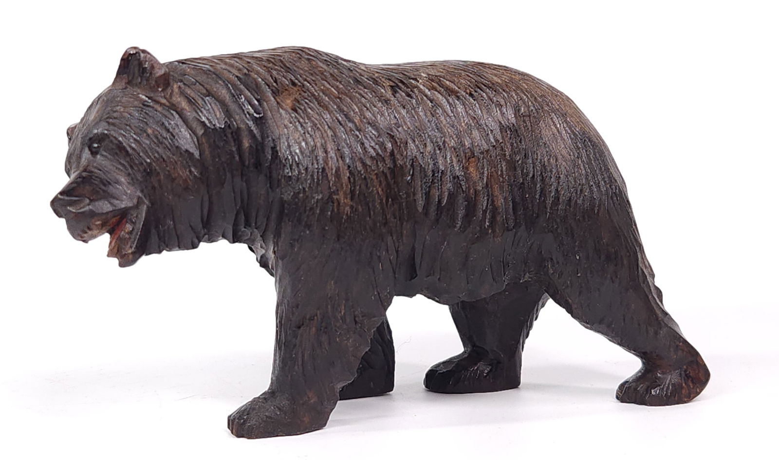 ANTIQUE BLACK FOREST WOOD CARVED WALKING BEAR (1 of 4)