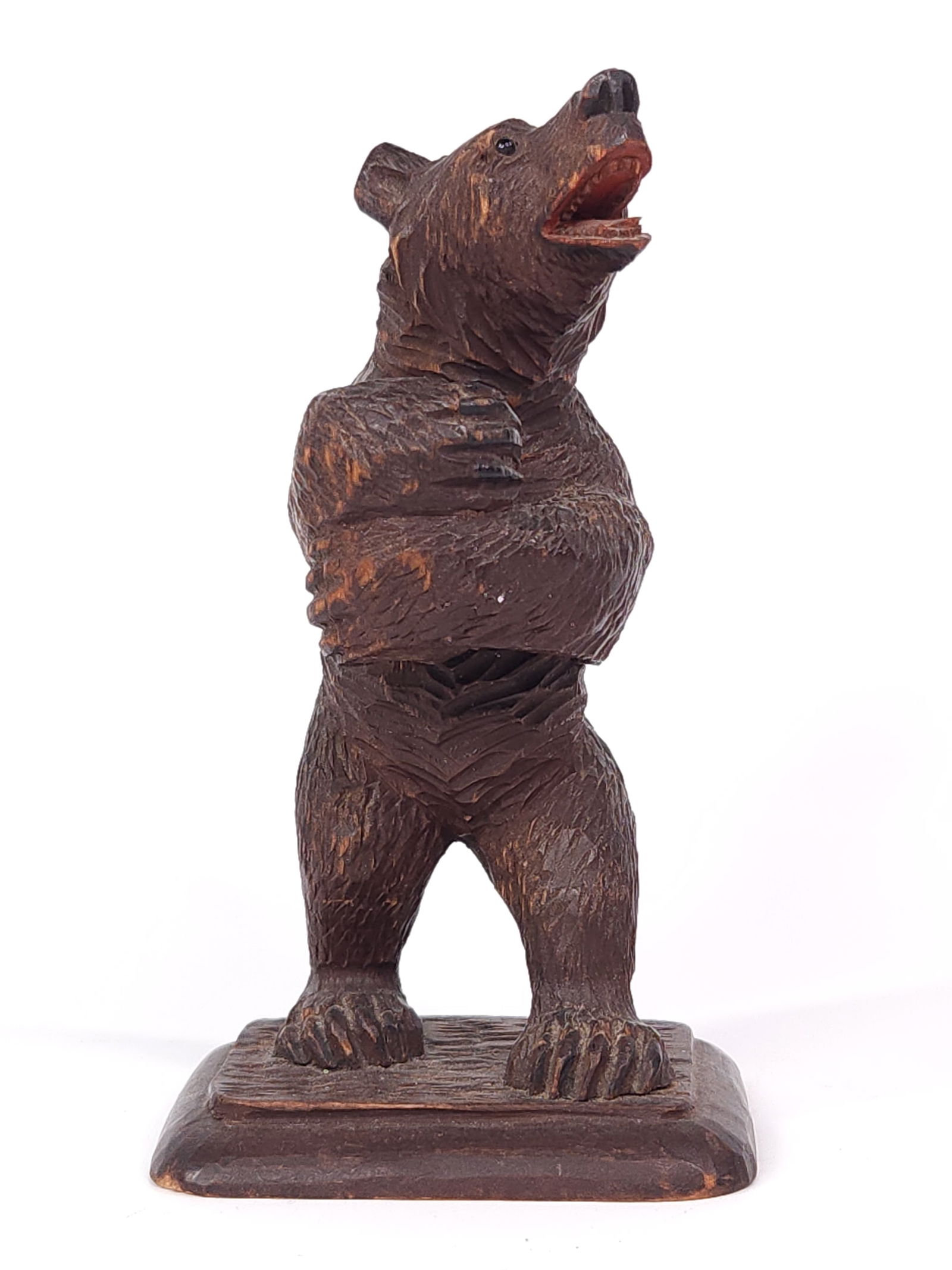 BLACK FOREST WOOD CARVED STANDING BEAR PEN STAND (1 of 6)