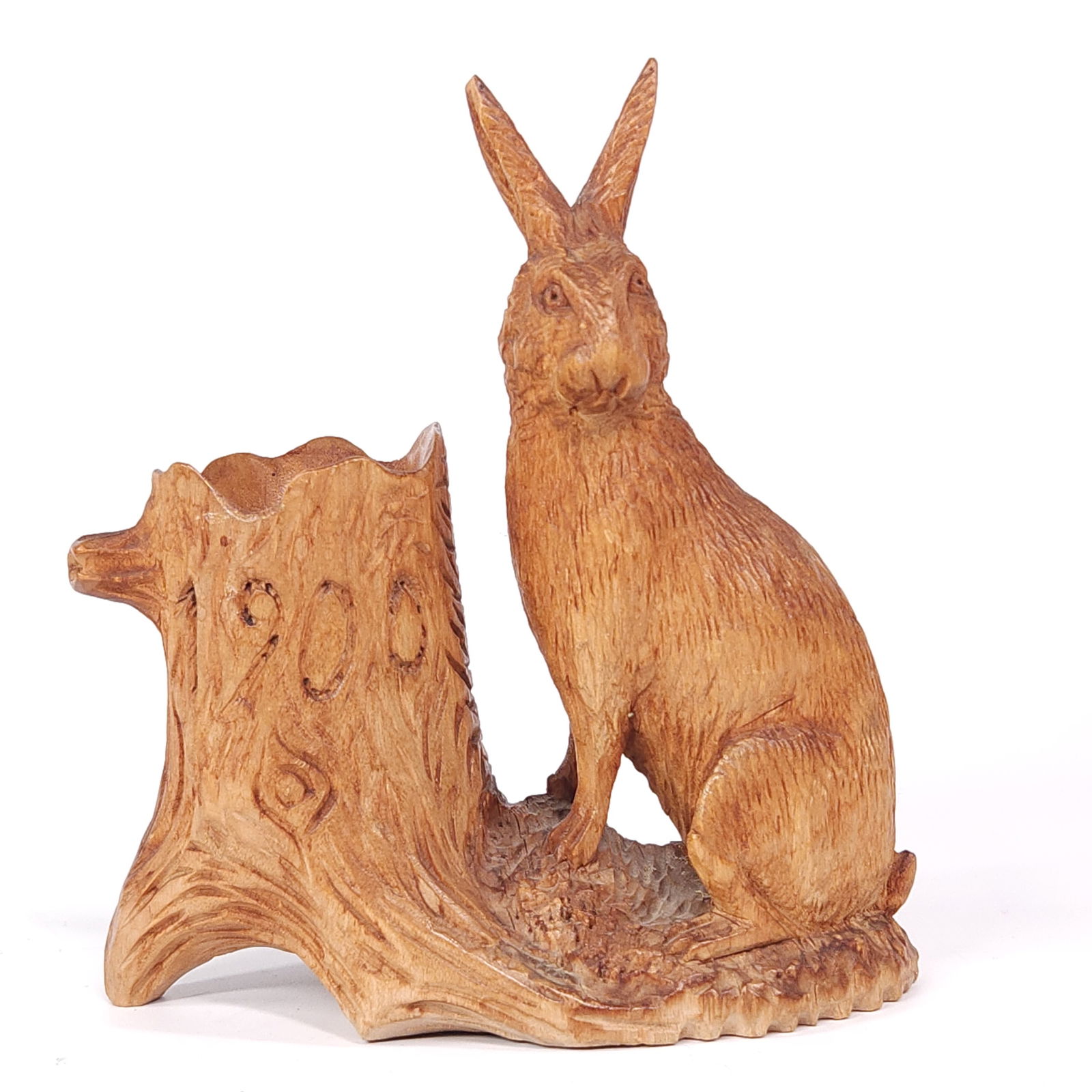 1900 WOOD CARVED BUNNY RABBIT TOOTHPICK HOLDER (1 of 5)