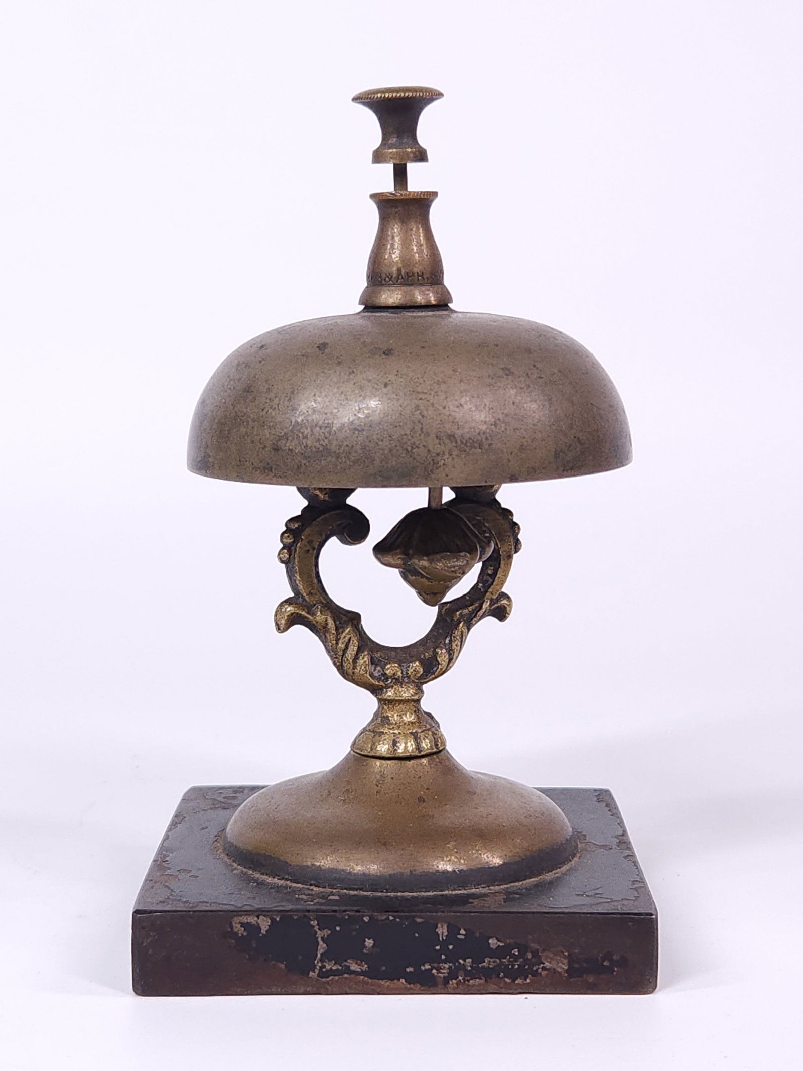 ANTIQUE BRASS & METAL HOTEL SERVICE BELL (1 of 4)