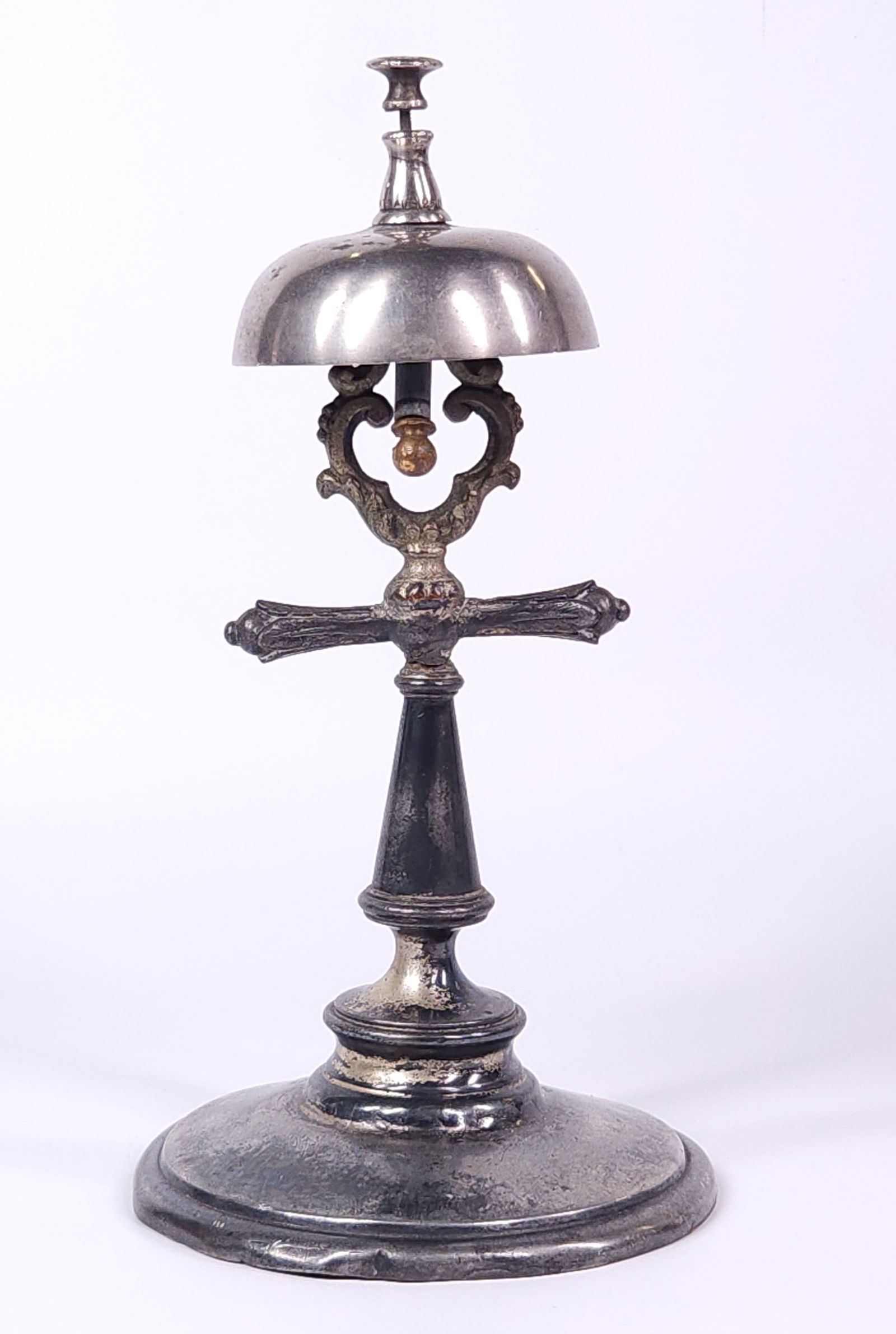 ANTIQUE SILVER PLATED HOTEL SERVICE BELL (1 of 4)