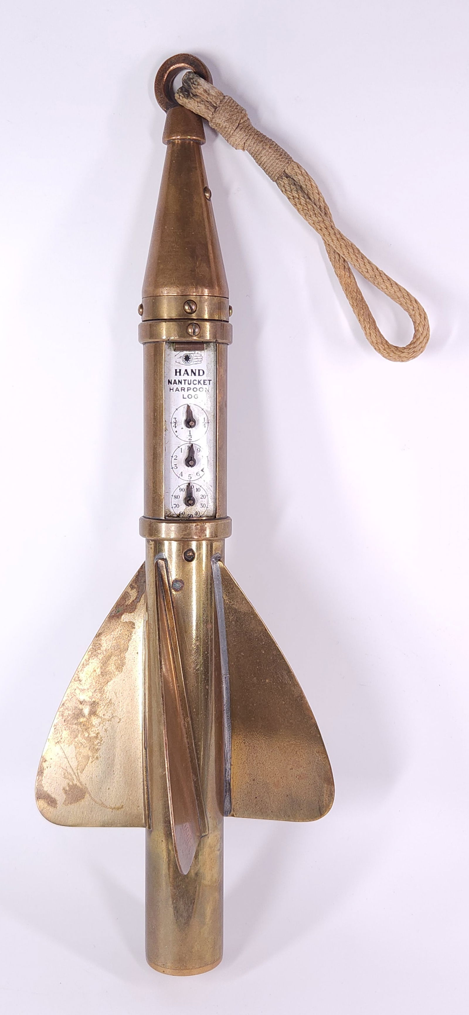 1920'S BRASS HAND NANTUCKET HARPOON LOG - JOHN HAND & SON (1 of 8)