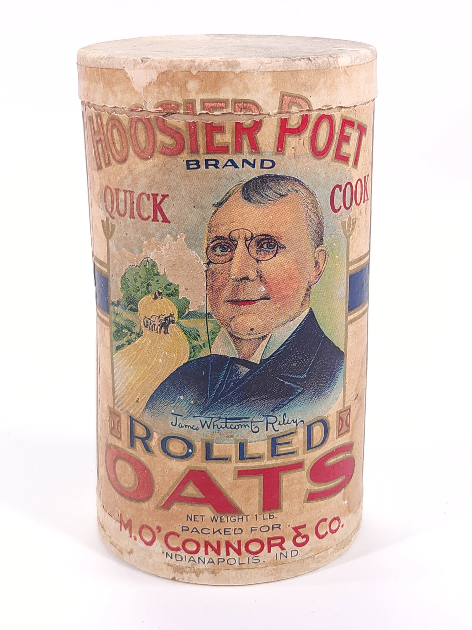 HOOSIER POET BRAND ROLLED OATS CONTAINER (1 of 2)