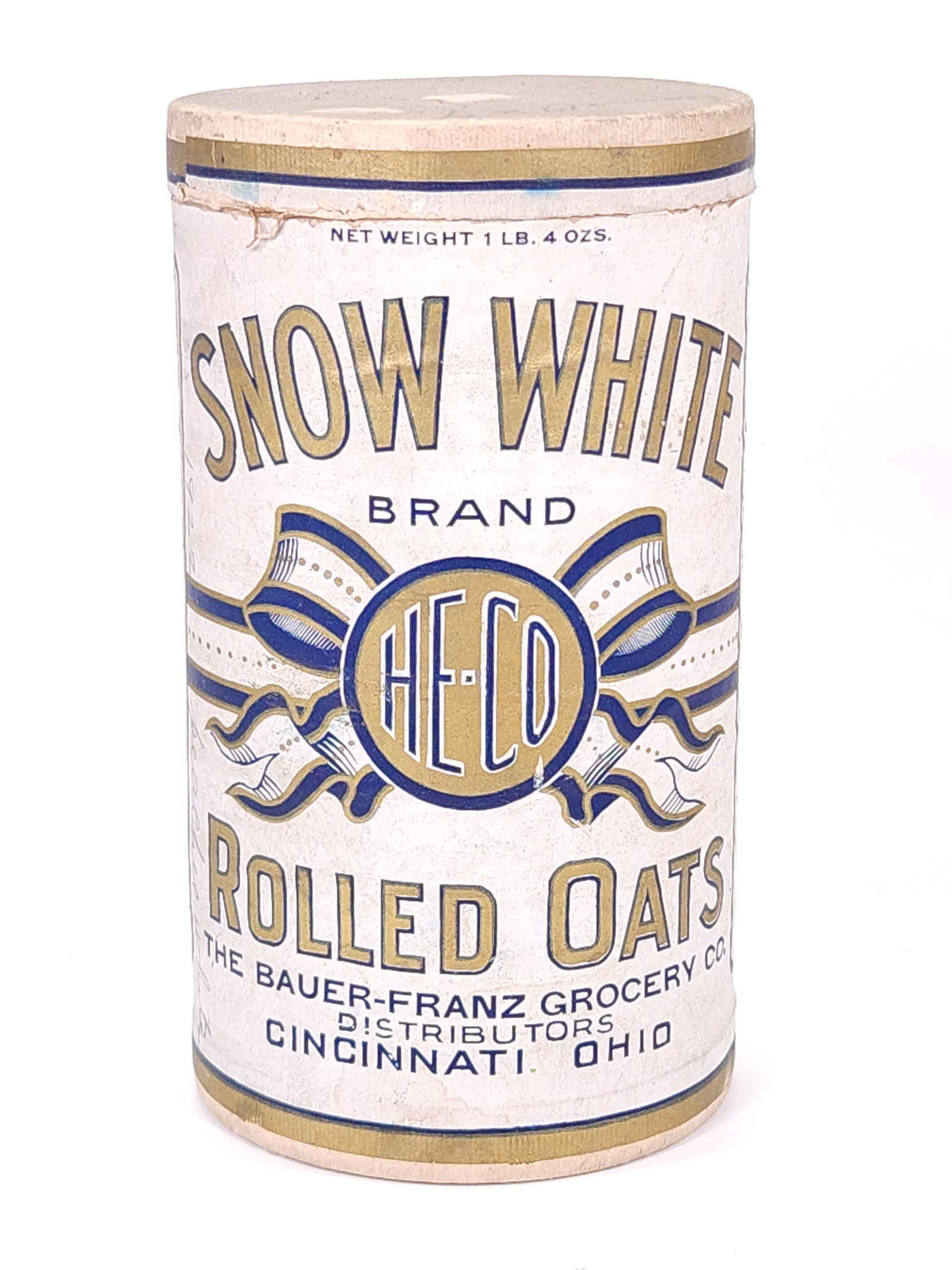 ANTIQUE SNOW WHITE ROLLED OATS CONTAINER (1 of 3)