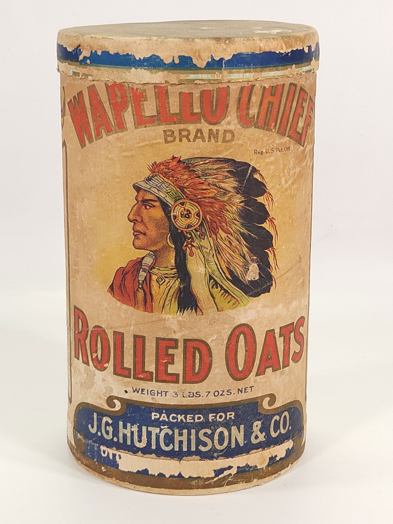 WAPELLO CHIEF INDIAN ROLLED OATS CONTAINER (1 of 3)