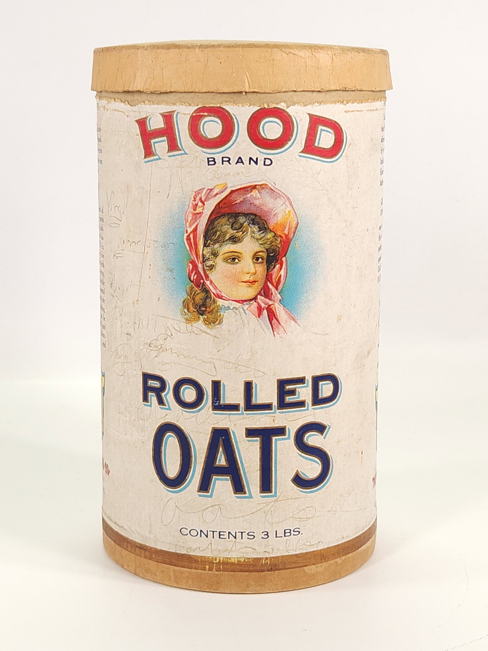 ANTIQUE HOOD BRAND ROLLED OATS CONTAINER (1 of 3)