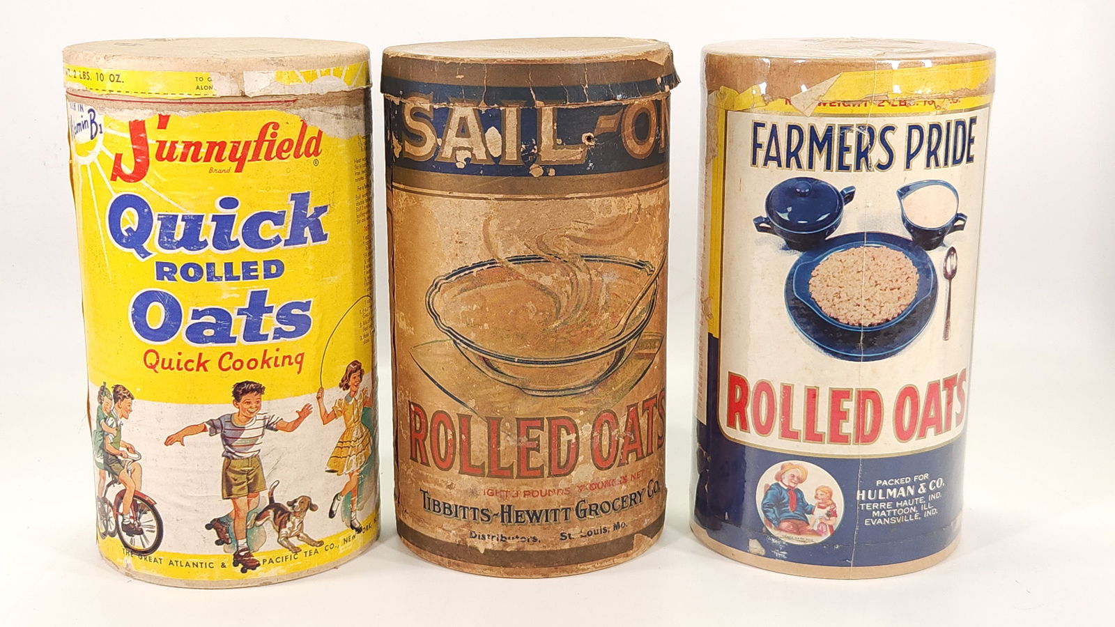 3) ANTIQUE OAT CONTAINERS (1 of 2)