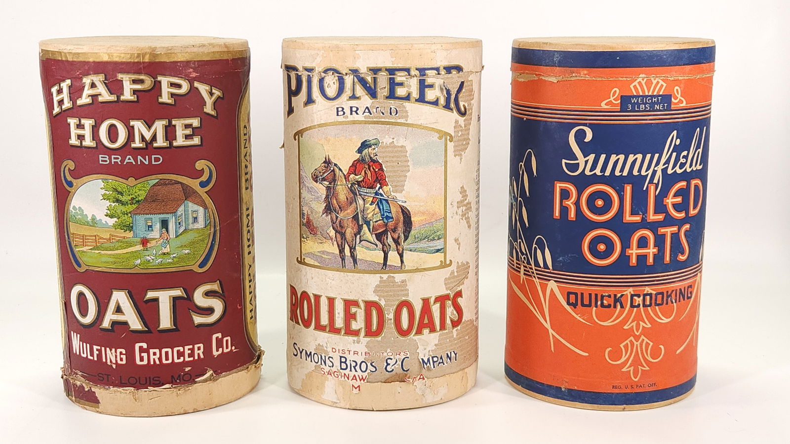 3) ANTIQUE OAT CONTAINERS (1 of 2)