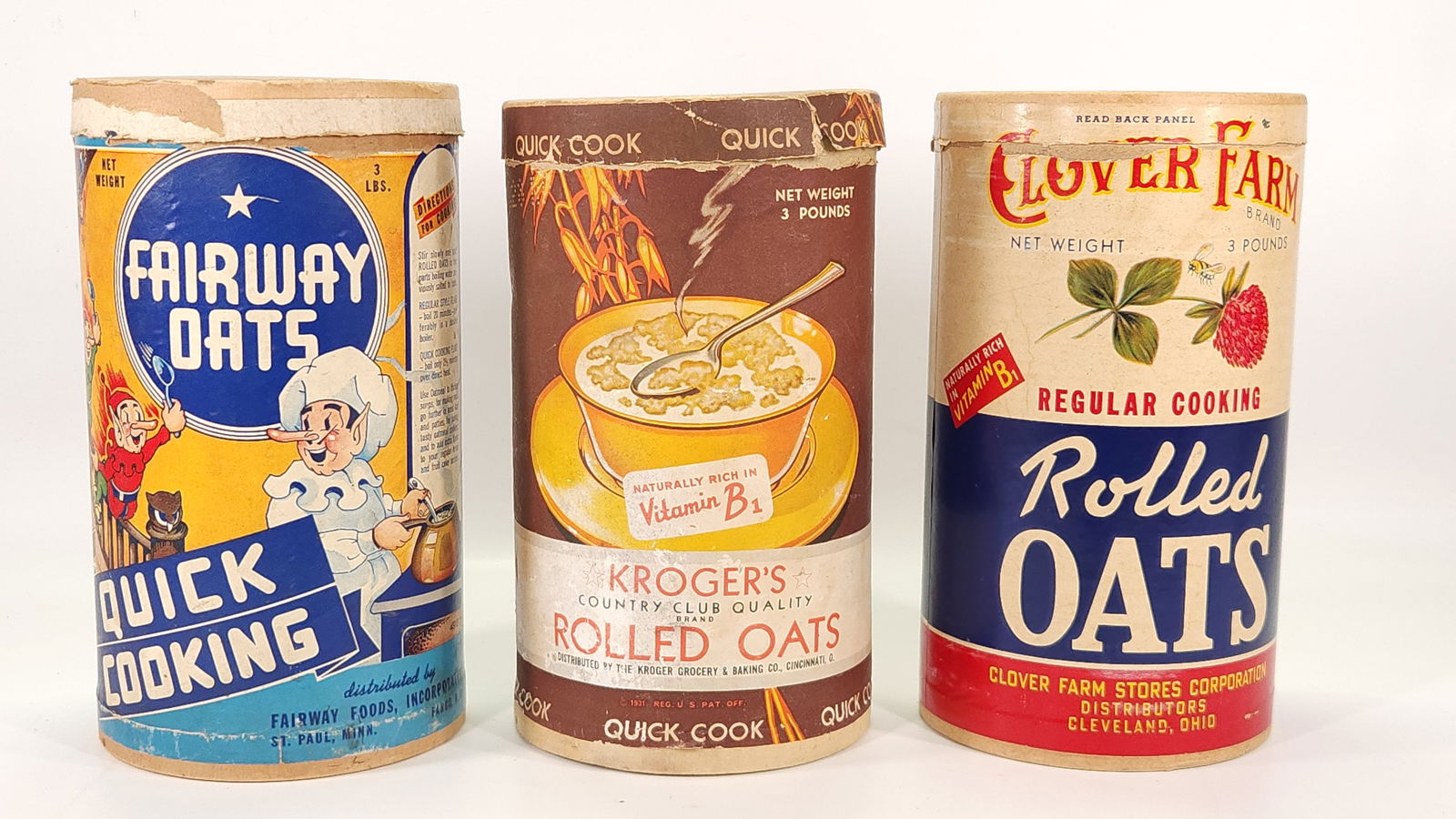 3) ANTIQUE OAT CONTAINERS (1 of 2)