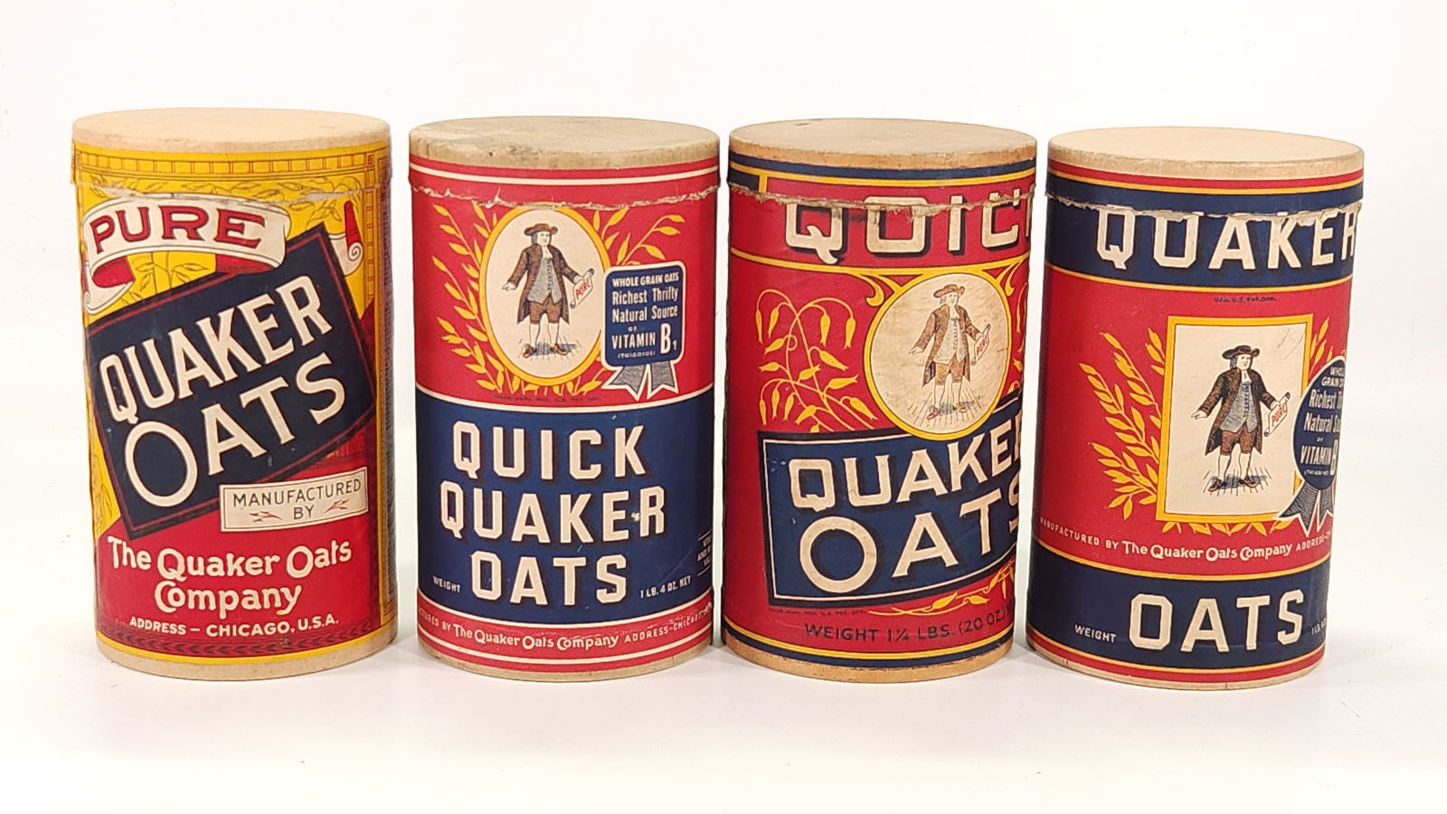 4) ANTIQUE QUAKER OATS CONTAINERS (1 of 2)