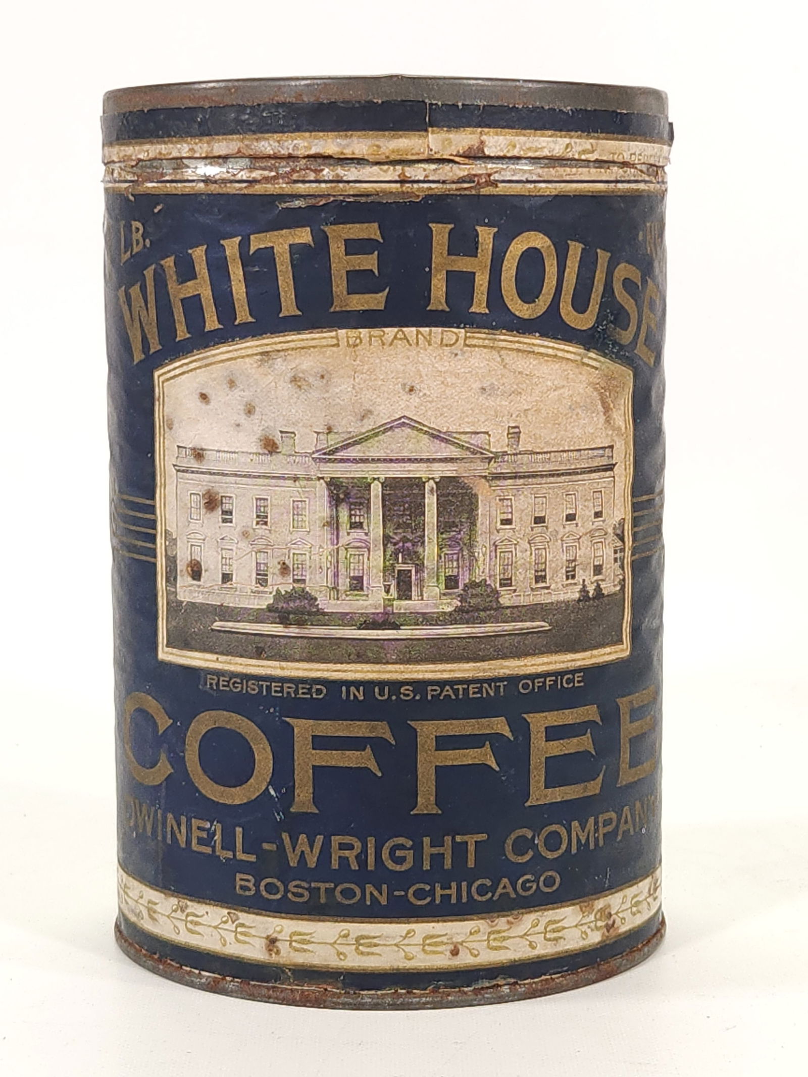 WHITE HOUSE COFFEE 1 POUND COFFEE TIN W/ PAPER LABEL (1 of 3)