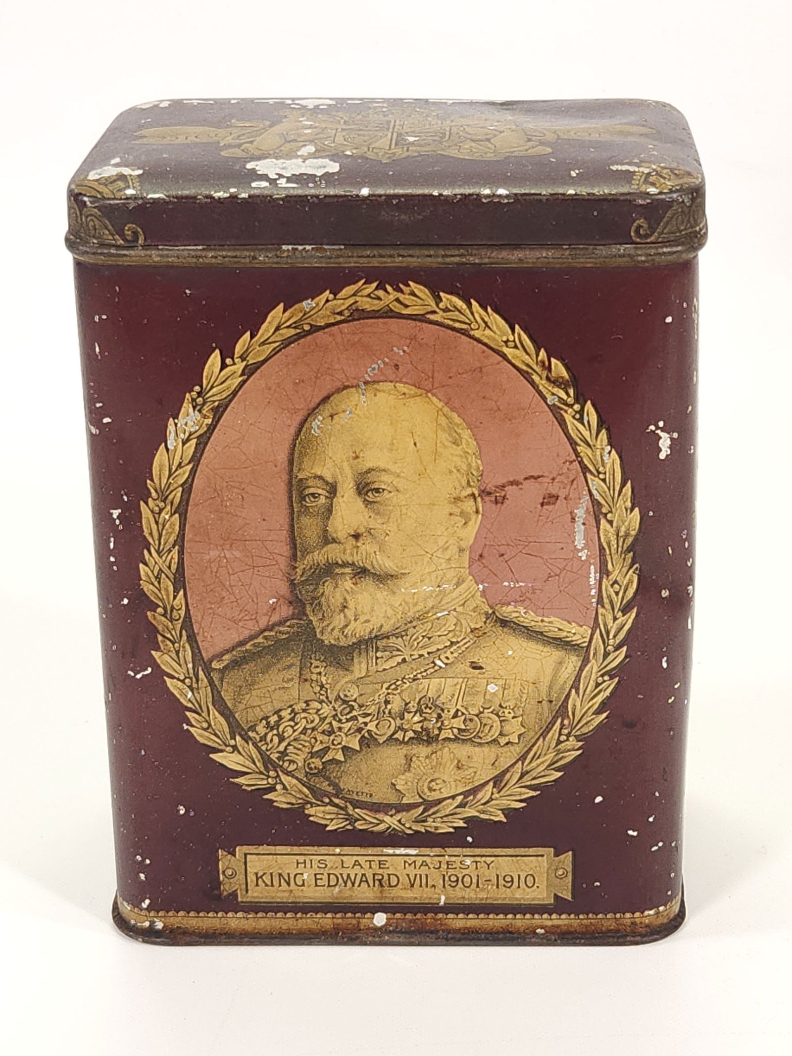 QUEEN MOTHER & KING EDWARD VII TOBACCO TIN (1 of 4)
