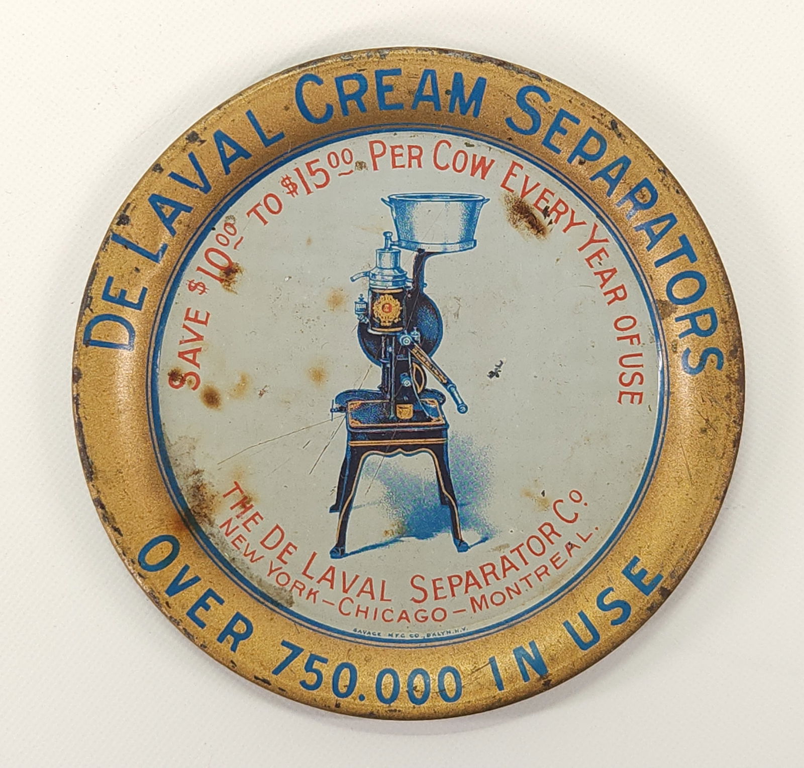 DE LAVAL CREAM SEPARATORS ADVERTISING TIP TRAY (1 of 4)