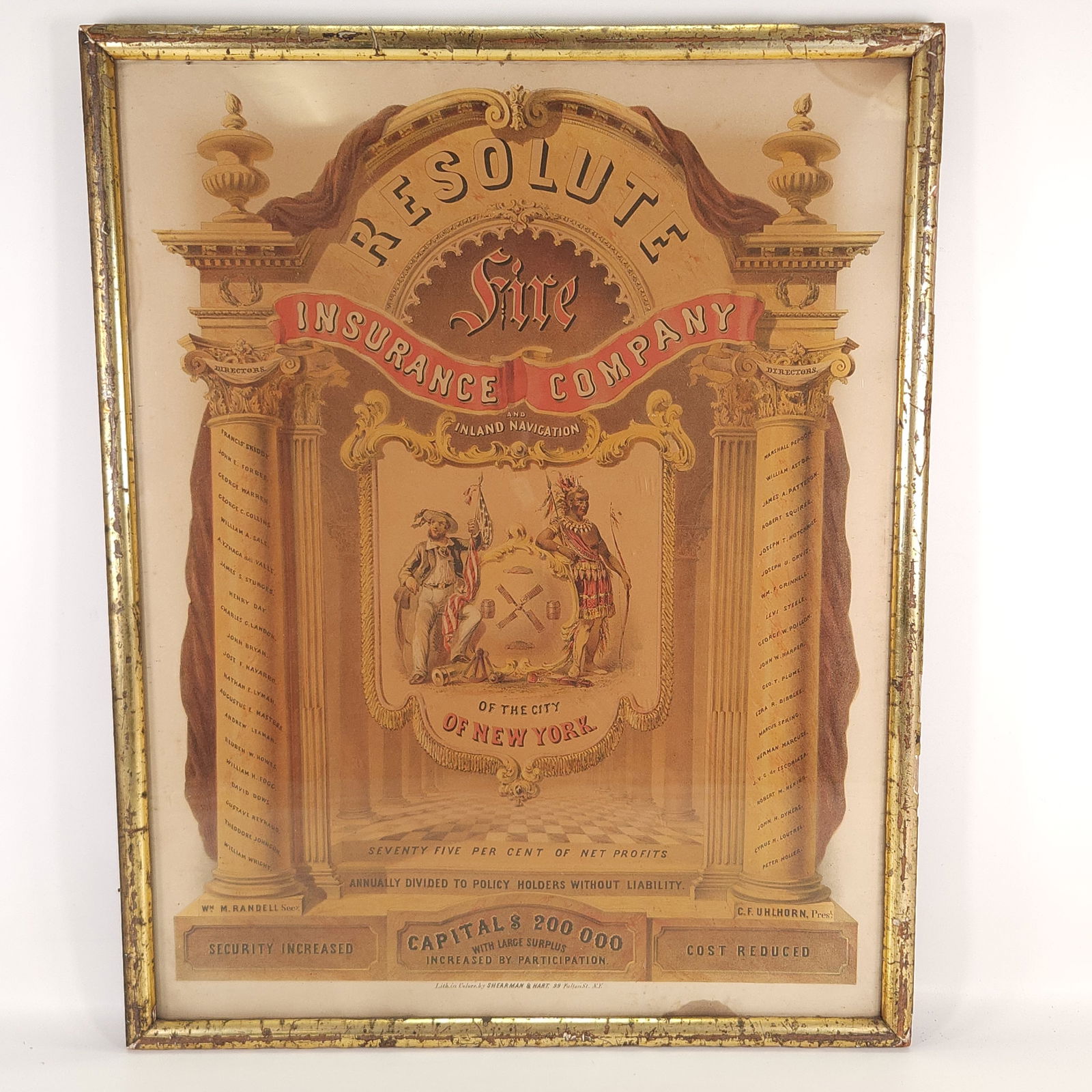 RESOLUTE FIRE INSURANCE COMPANY POSTER FRAMED (1 of 4)