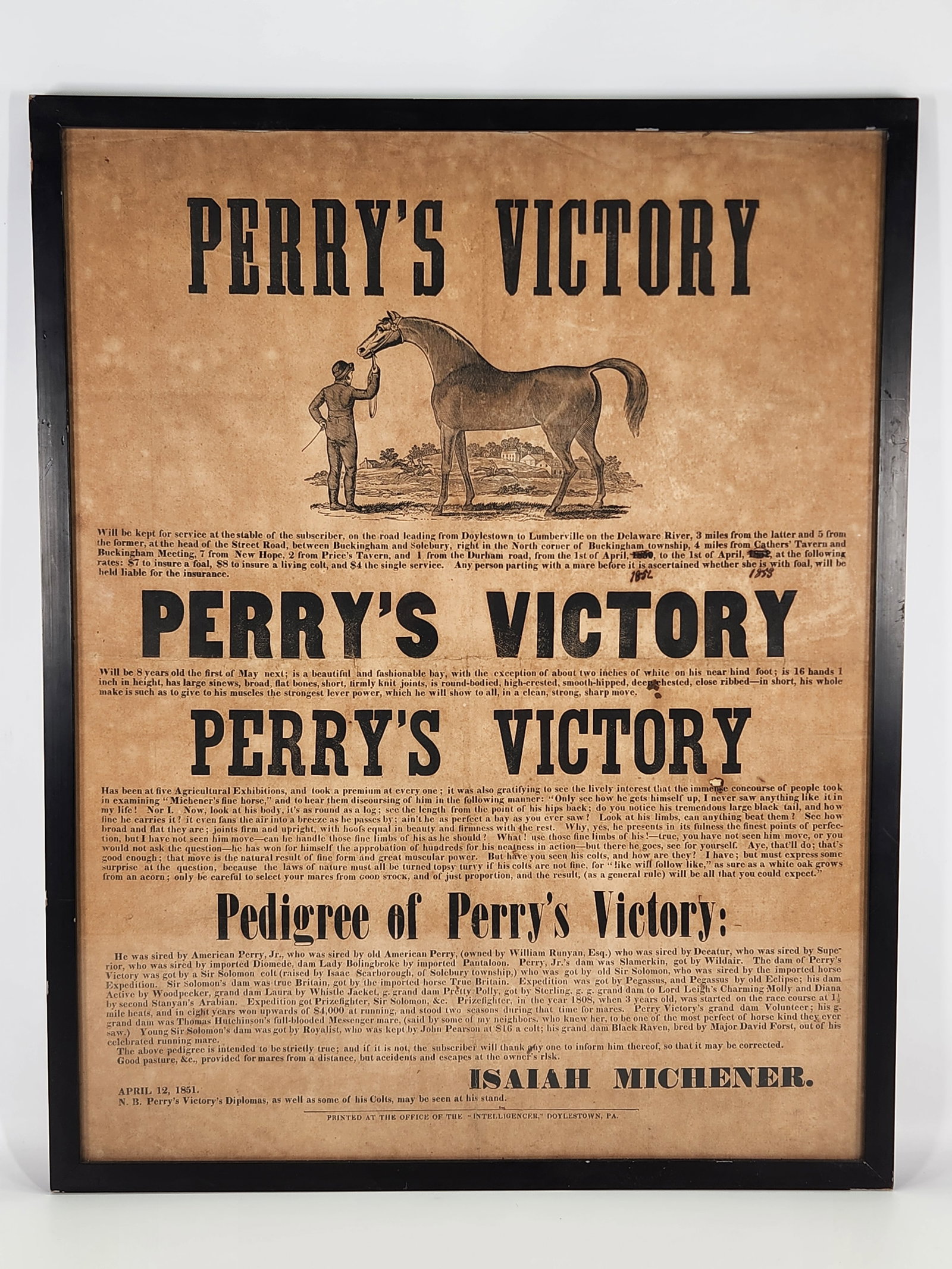 ISAIAH MICHENER PERRY'S VICTORY DOYLESTOWN PA BROADSIDE (1 of 5)
