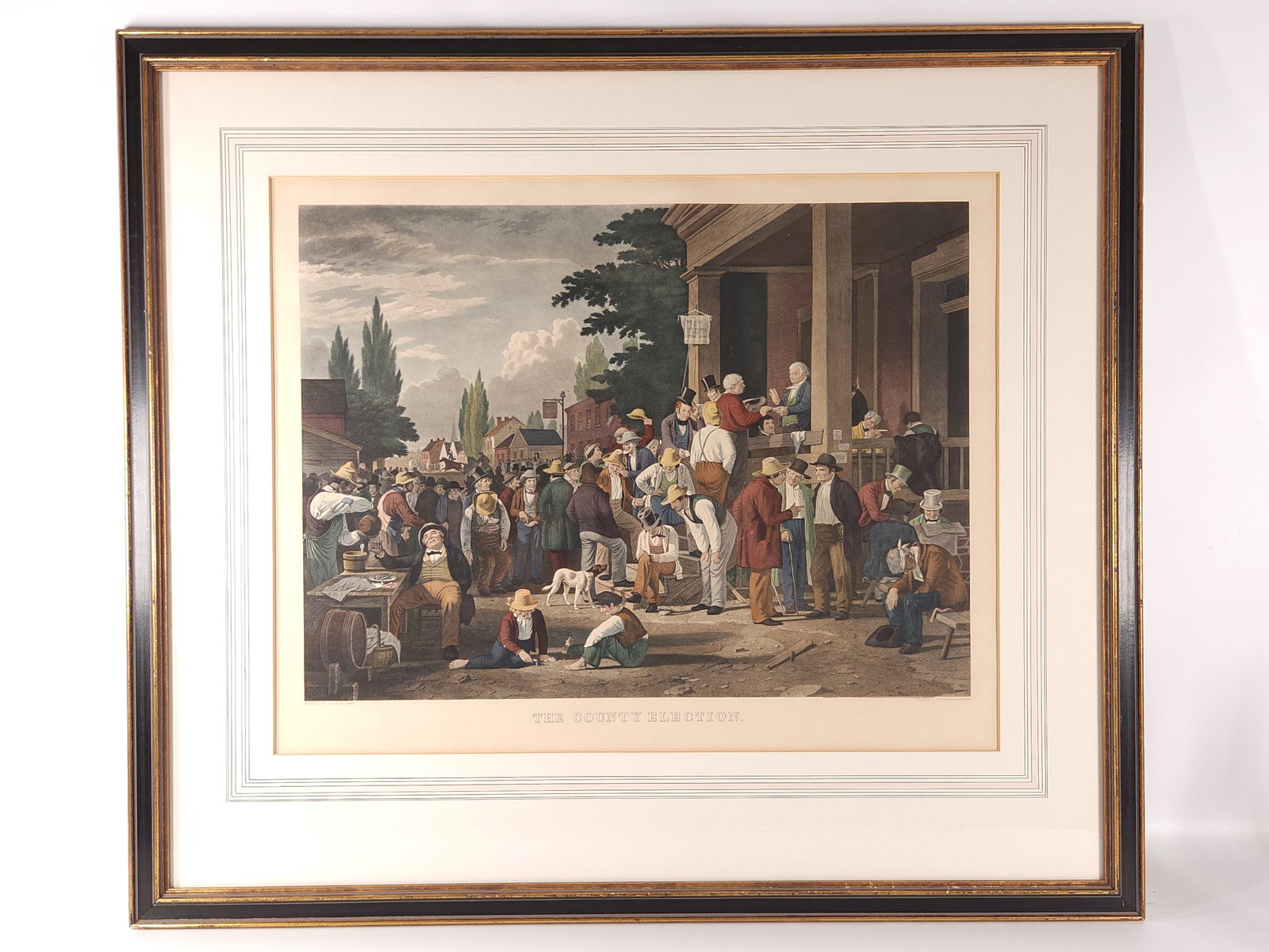 ANTIQUE THE COUNTY ELECTION PRINT FRAMED (1 of 4)